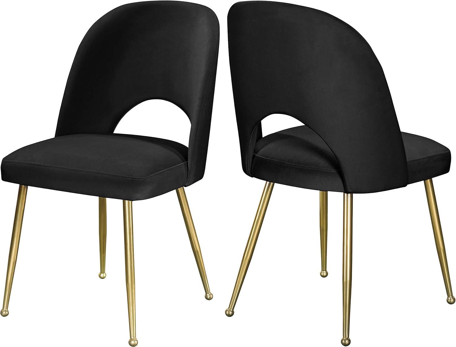 Meridian Furniture Logan Black Velvet Dining Chair (Set of 2)