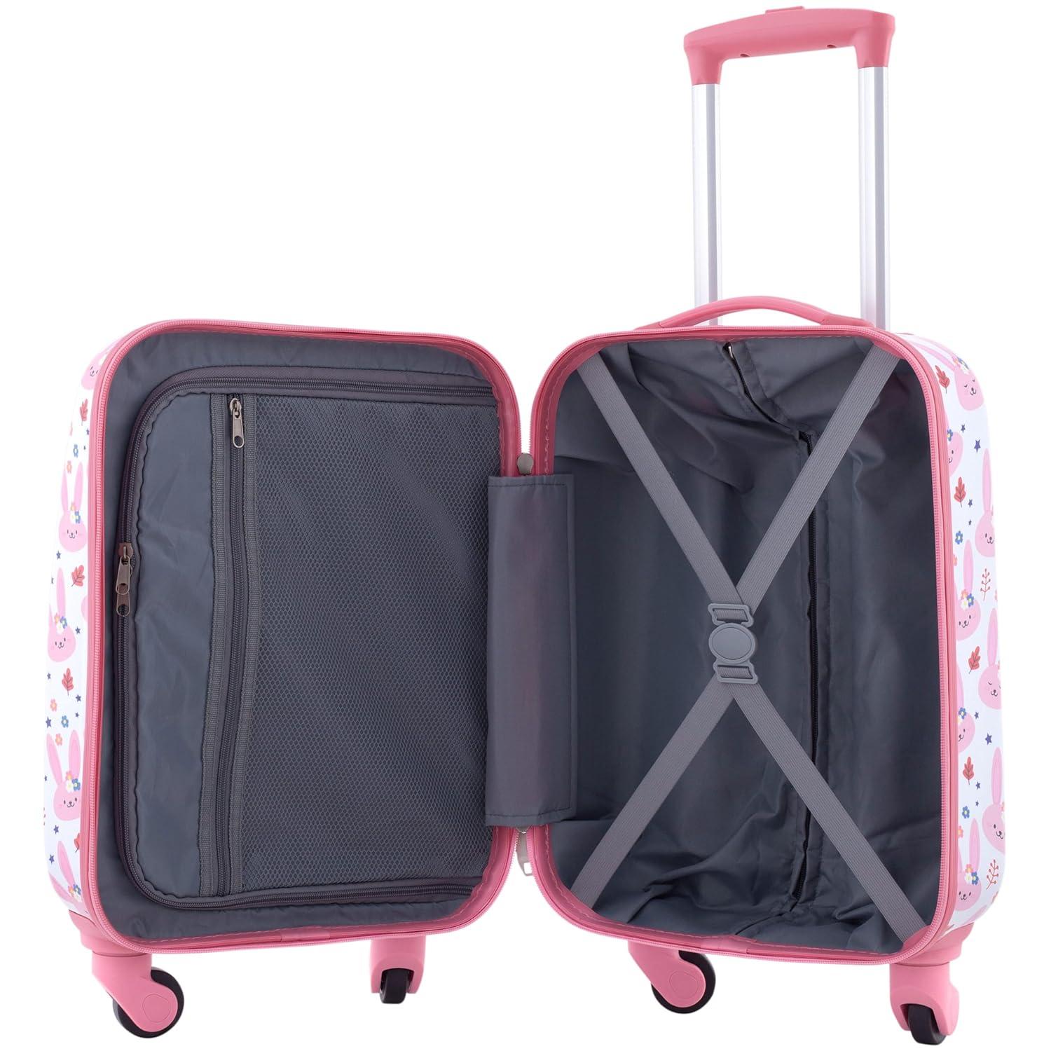 Travelers Club Kids' 5pc Hardside Checked Spinner Luggage Set - Bunny