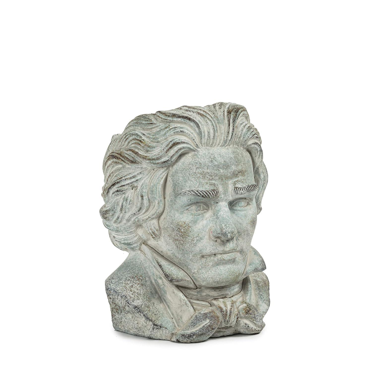 Small Gray Concrete Beethoven Head Planter