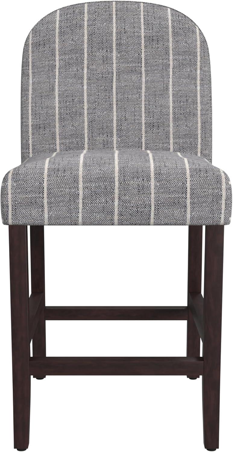 Rounded Back Woven Upholstered Counter Height Barstool - HomePop