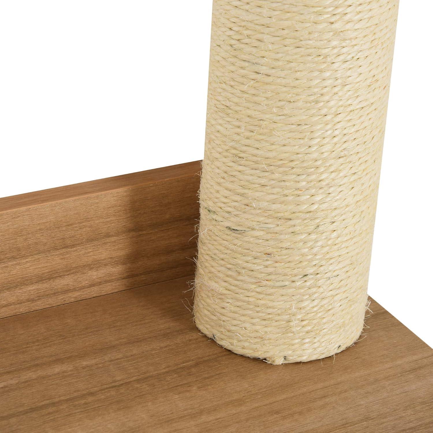 PawHut Wall-Mounted Multi-Level Cat Tree Activity Tower w/ Sisal Scratch Posts