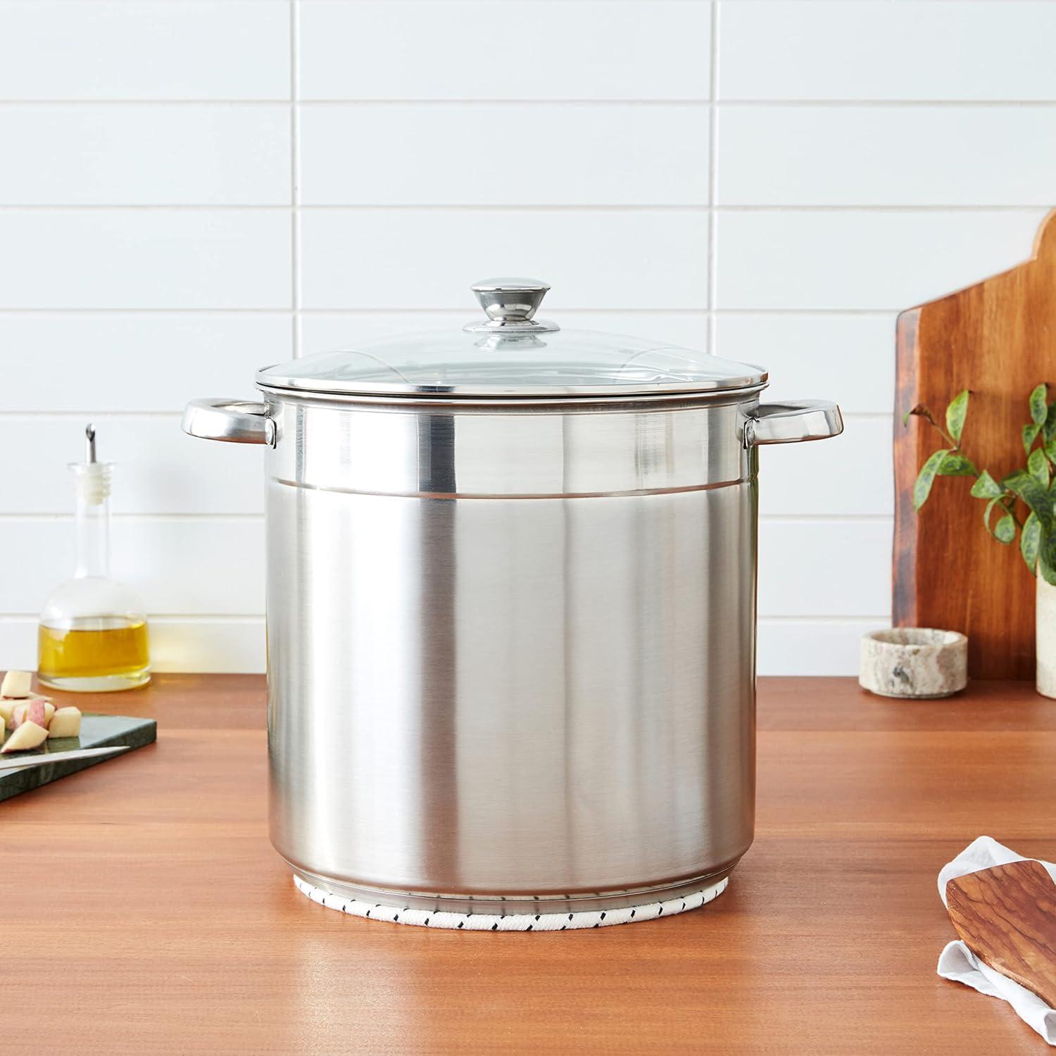 16 Qt Stainless Steel Stockpot with Encapsulated Bottom