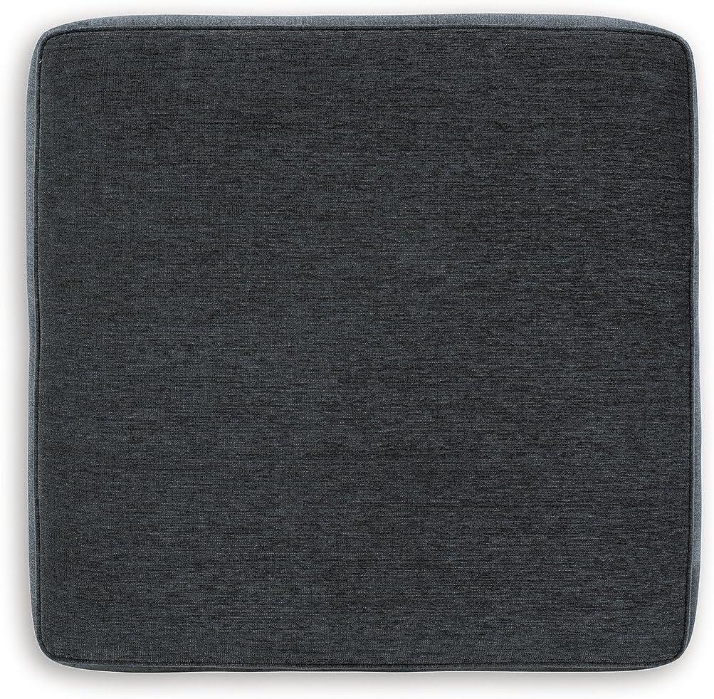 Contemporary Gray Chenille Oversized Footstool 39"x39"