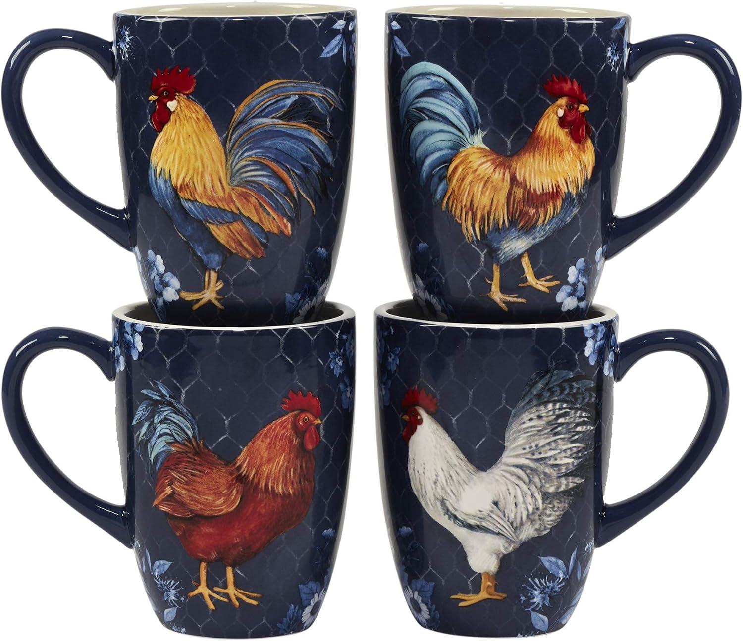 Certified International  Indigo Rooster 16-piece Dinnerware Set, Service for 4