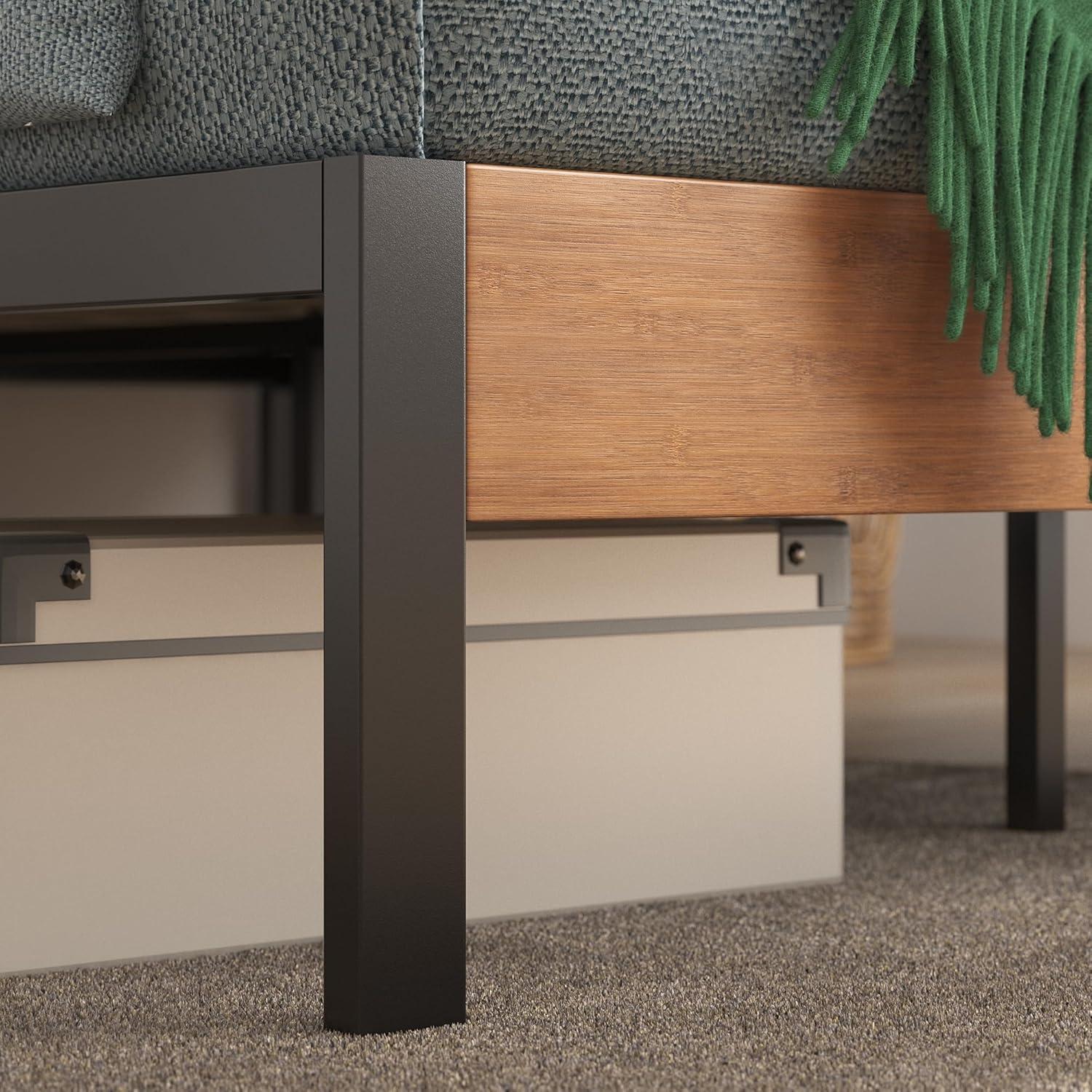 Full Olivia Metal Platform Bed Frame Brown - ZINUS: Steel & Plywood Construction, No Box Spring Needed, 14" Under-Bed Clearance