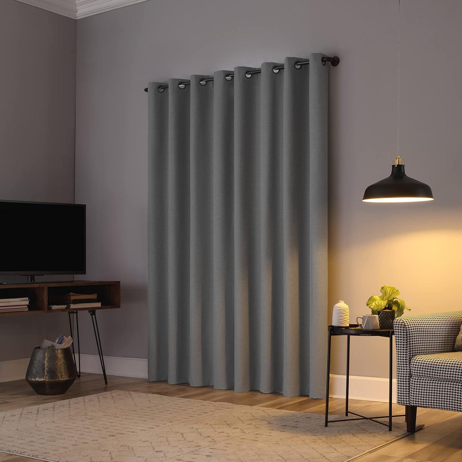 Channing Textured Draft Shield Fleece Insulated 100% Blackout Grommet Top Curtain Panel - Sun Zero