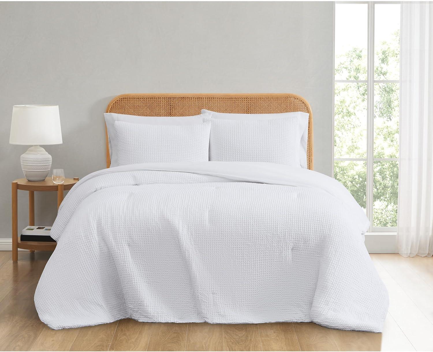 Truly Soft Textured Waffle Weave Comforter Set