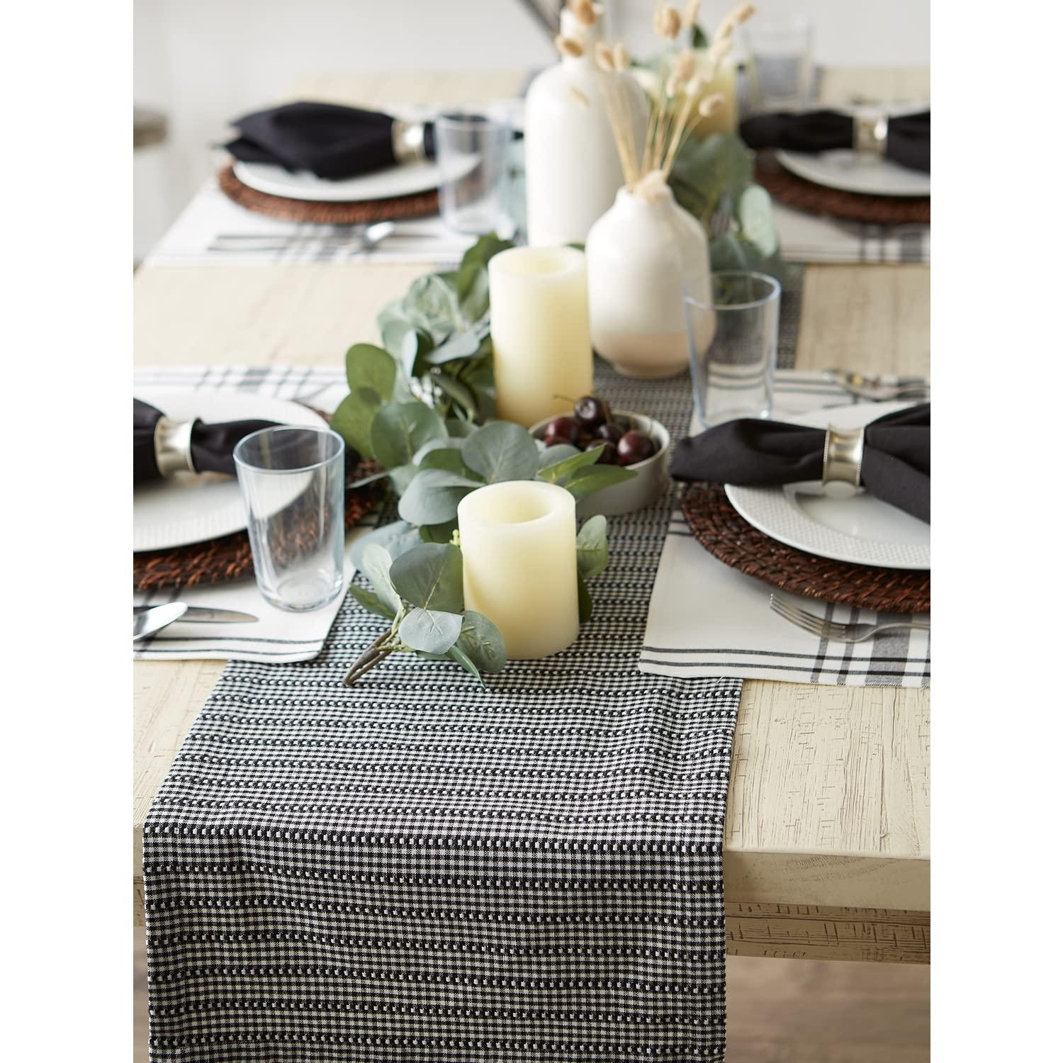 DII Black Farmhouse Gingham Table Runner