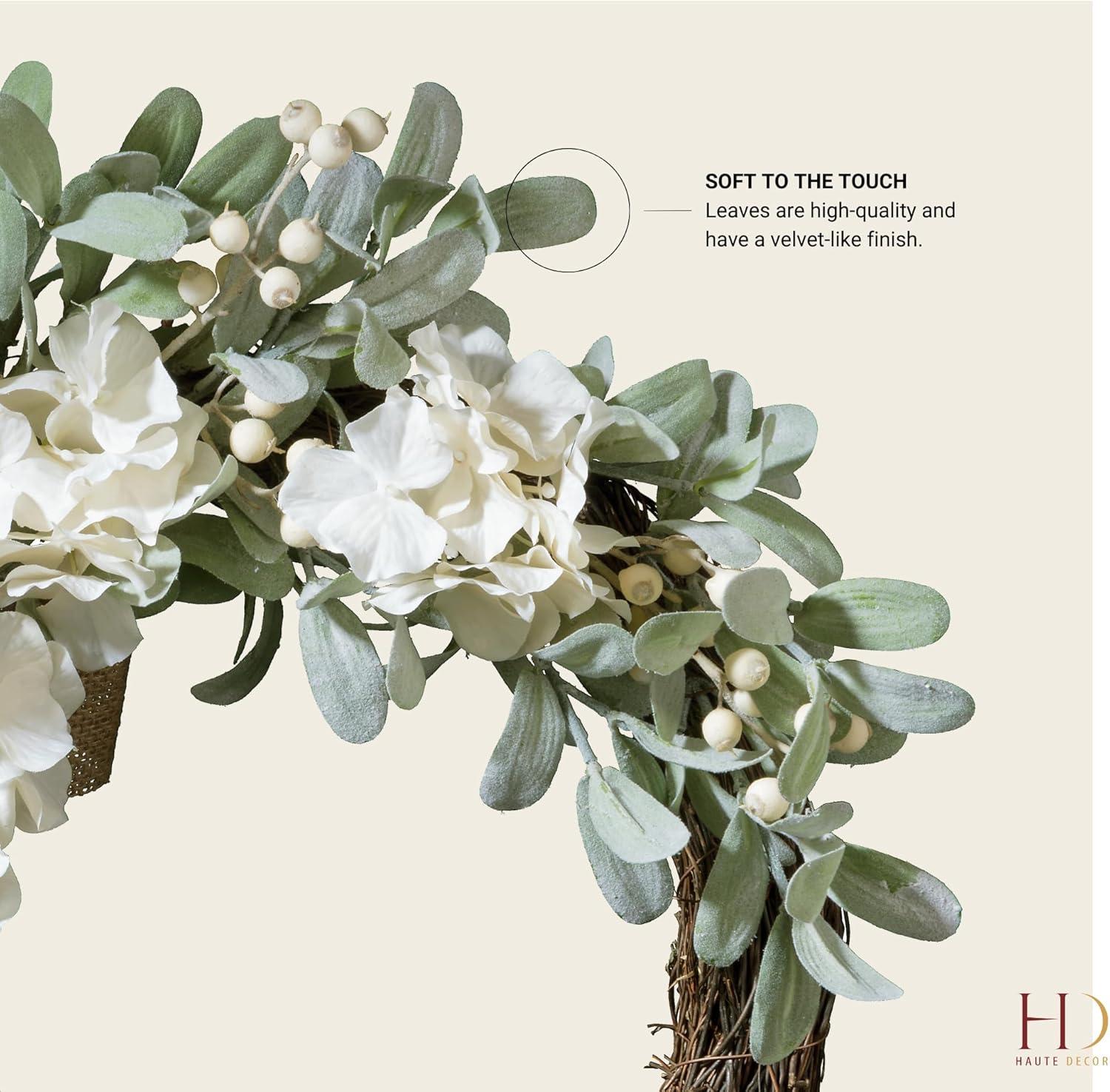Haute Decor Faux Hydrangea 24'' Wreath
