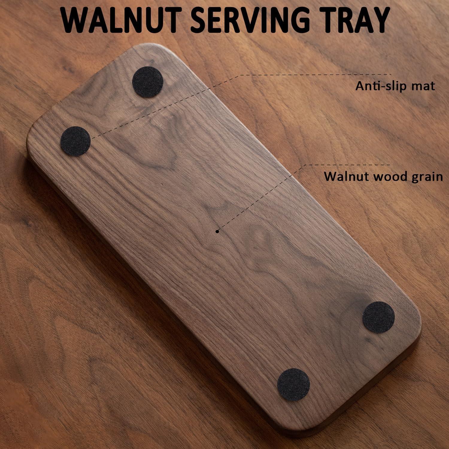 North American Walnut Rectangular Serving Tray with Oil Finish