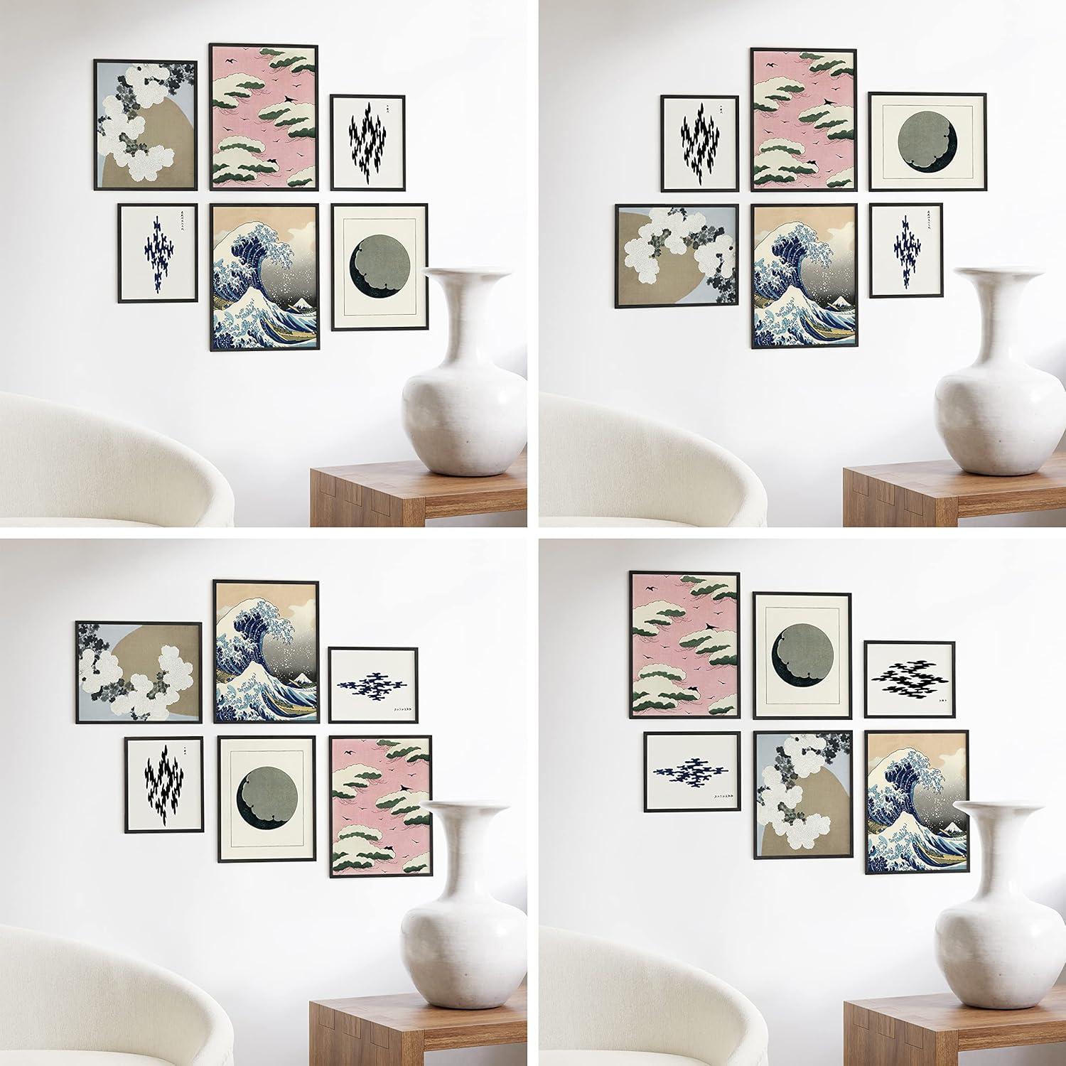 HAUS AND HUES Black Frames for Gallery Wall - Set of 6 Picture Collage Frames for Wall, picture Frame Sets for Wall Collage, Gallery Wall Frame Set (Two 8x10, Two 11x14, Two 12x16 Framed Black)