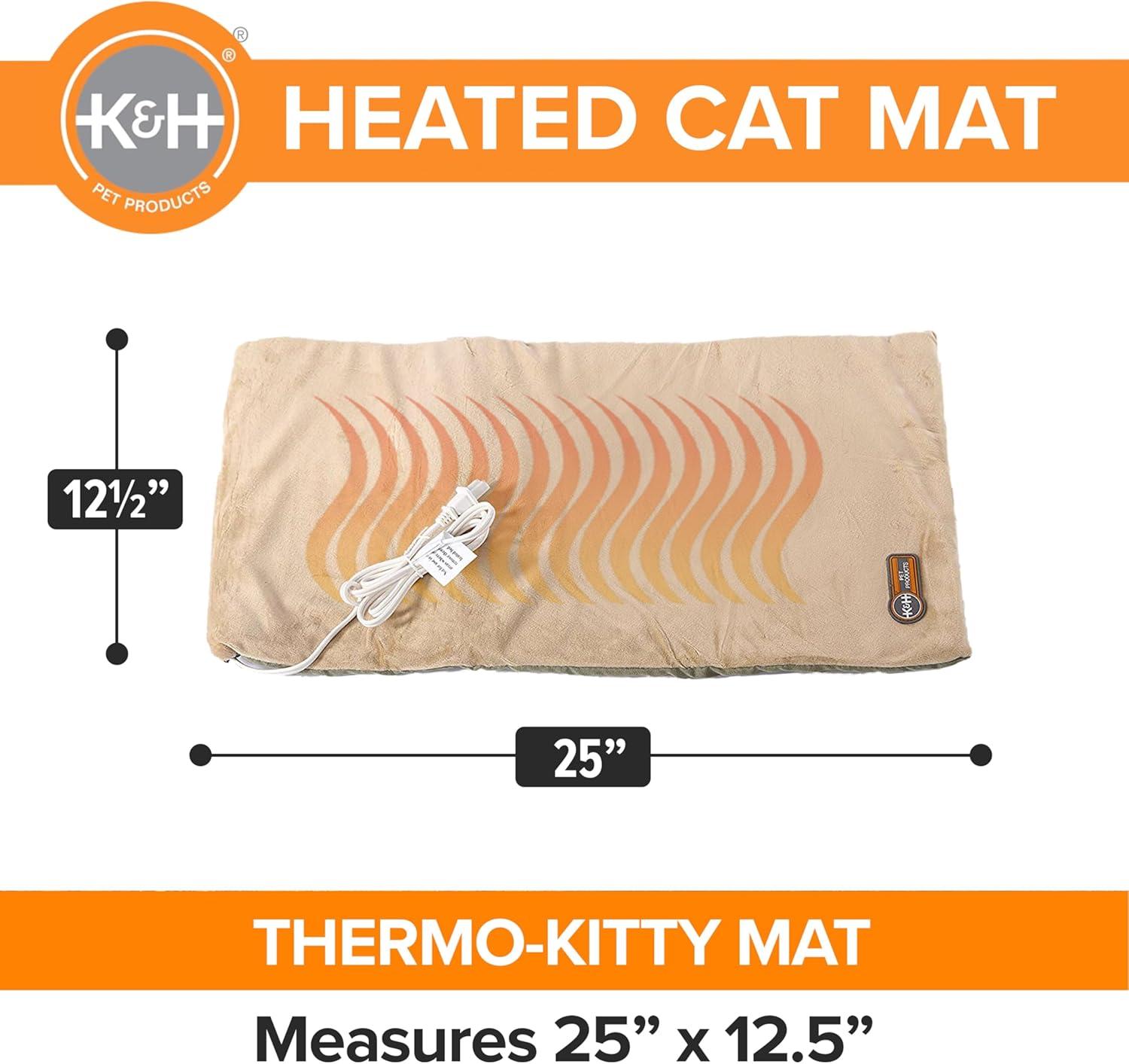 K&H Pet Products Thermo-Kitty Mat Sage 12.5" x 25" 6W