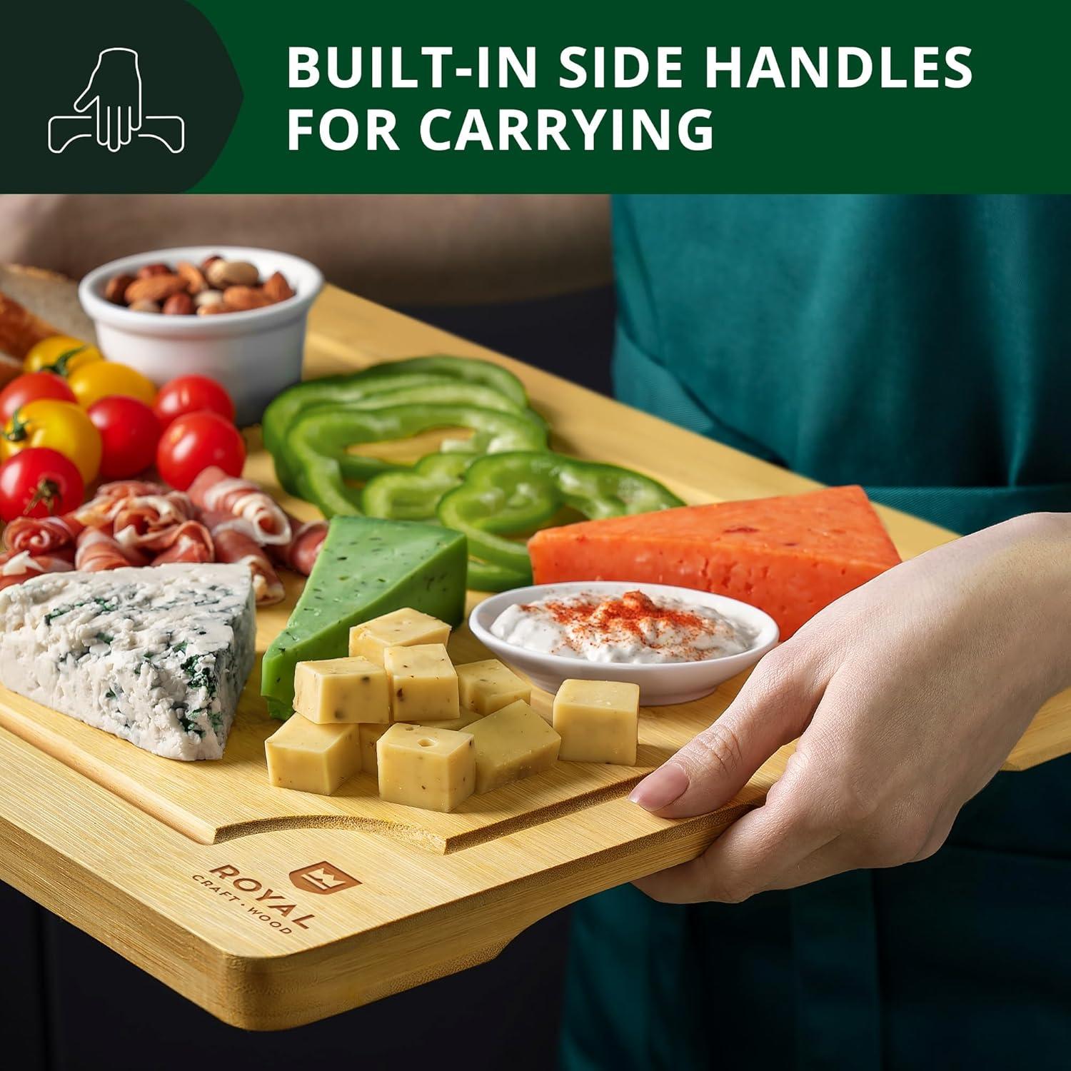 Royal Craft Wood Bamboo Cutting Board (XXL, 20”x14”)