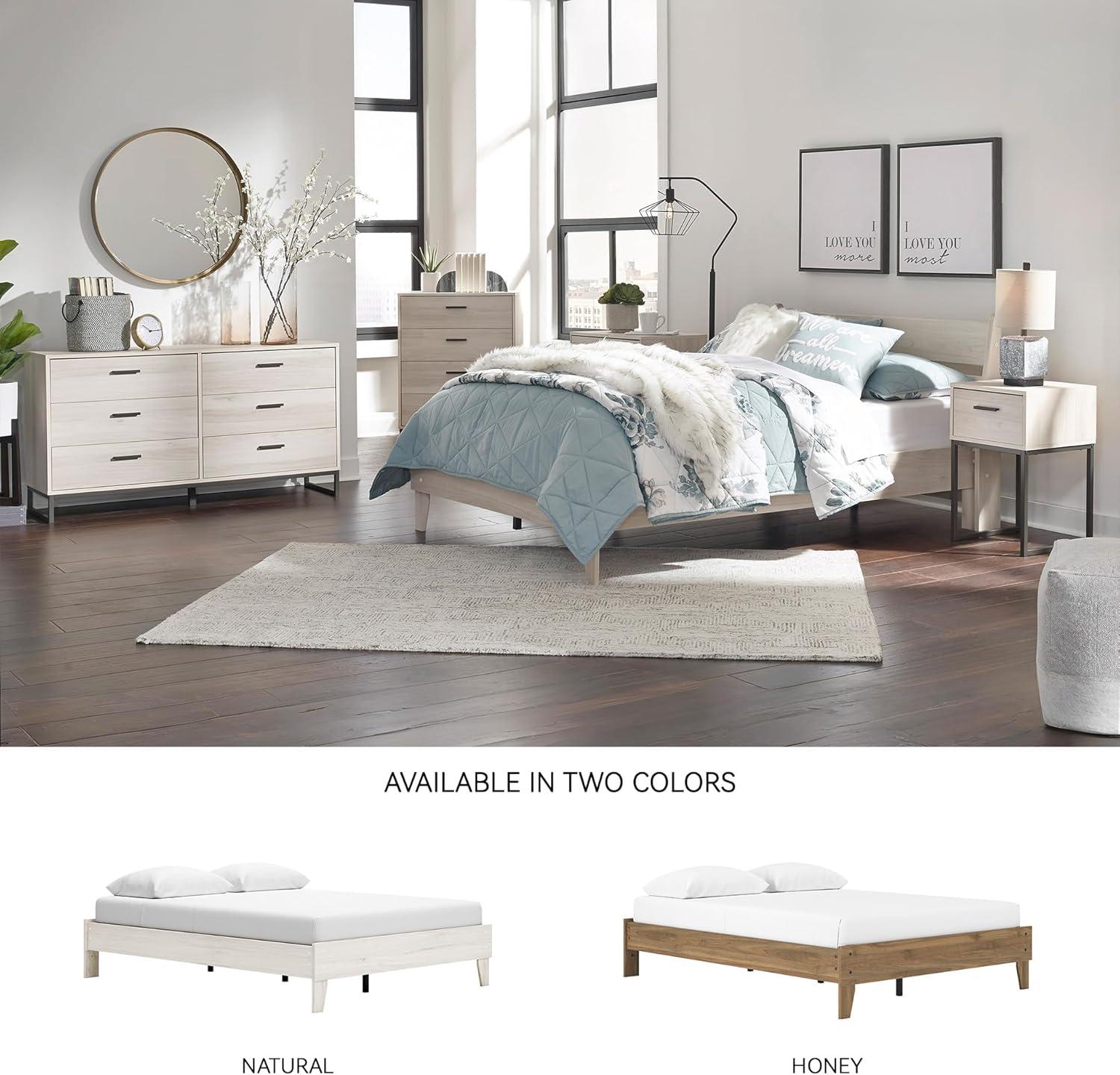 Queen Socalle Platform Bed Natural - Signature Design by Ashley