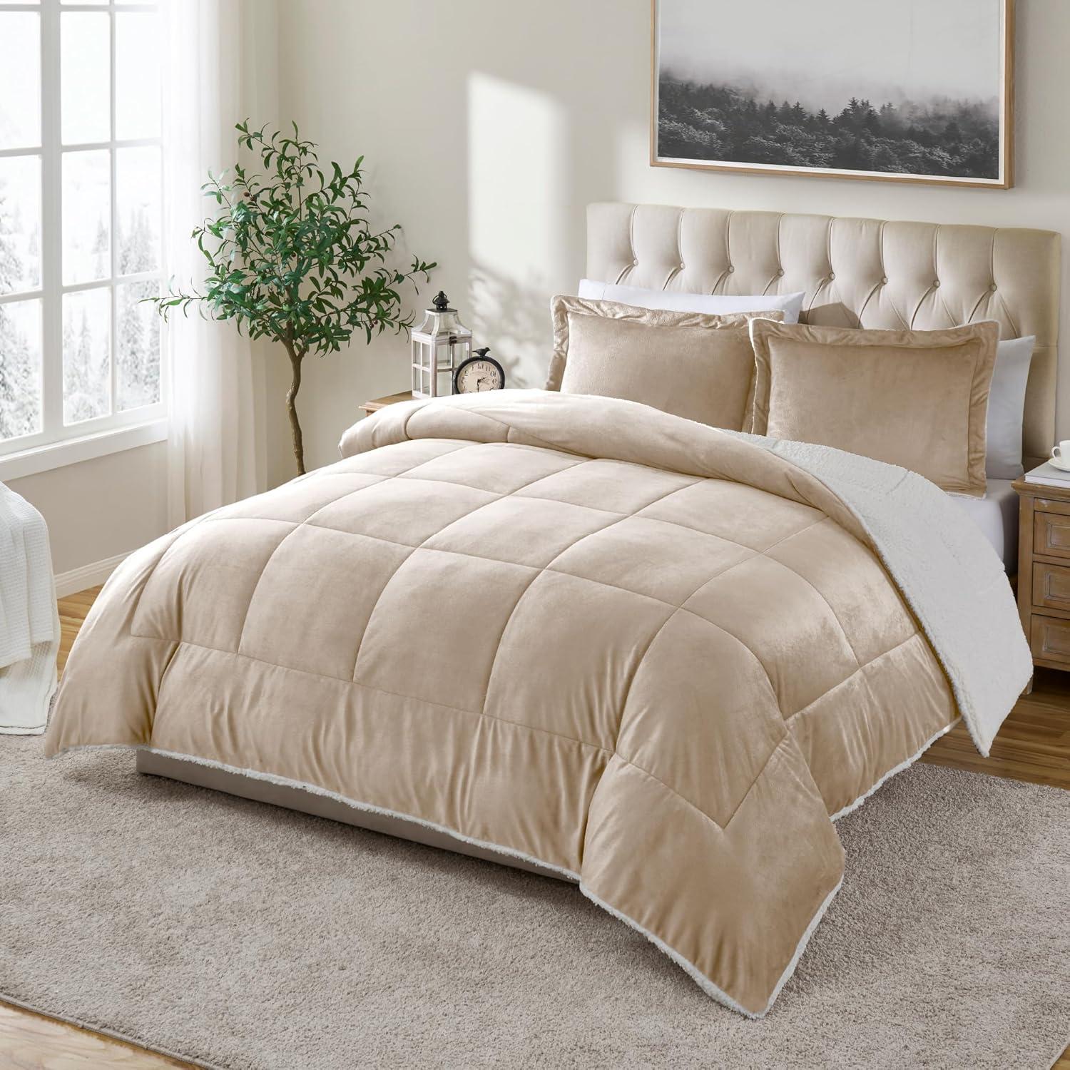 Ultra Plush Reversible Micro-Mink and Sherpa 3-Piece Comforter Set