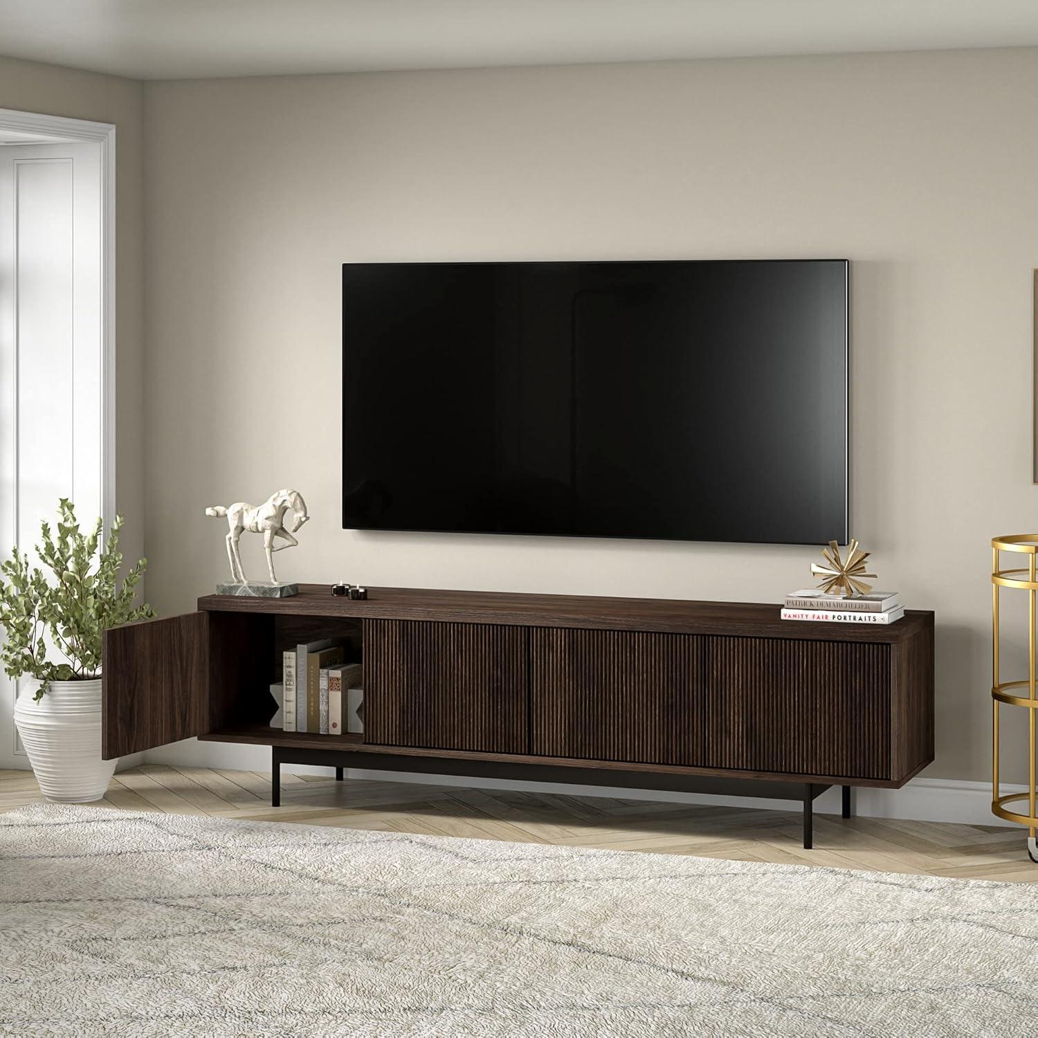 Evelyn&Zoe Whitman Rectangular TV Stand for TV's up to 75" in Alder Brown