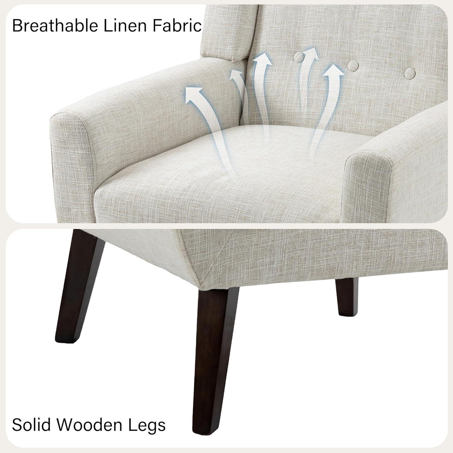 DREAMSIDEA Faux Leather Accent Chair for Living Room Morden Upholstered Armchair Green Chairs for Bedroom