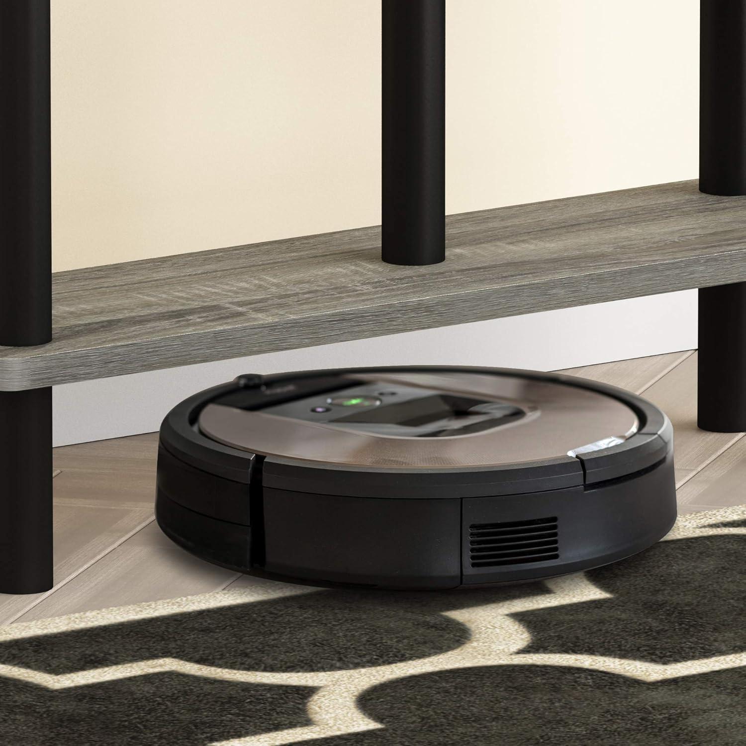 Furinno 18138GYW-BK Turn-N-Tube Slim Space Saving Storage Rack French Oak - Grey & Black