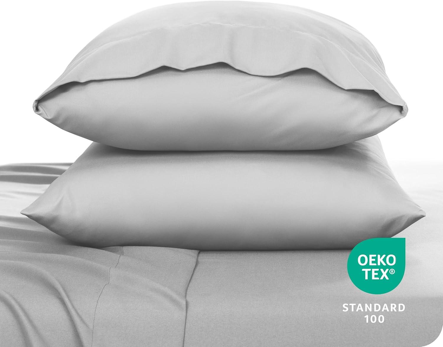 Microfiber Queen - Envelope - 20 x 30 Cloud Grey Pillowcase Set by Bare Home