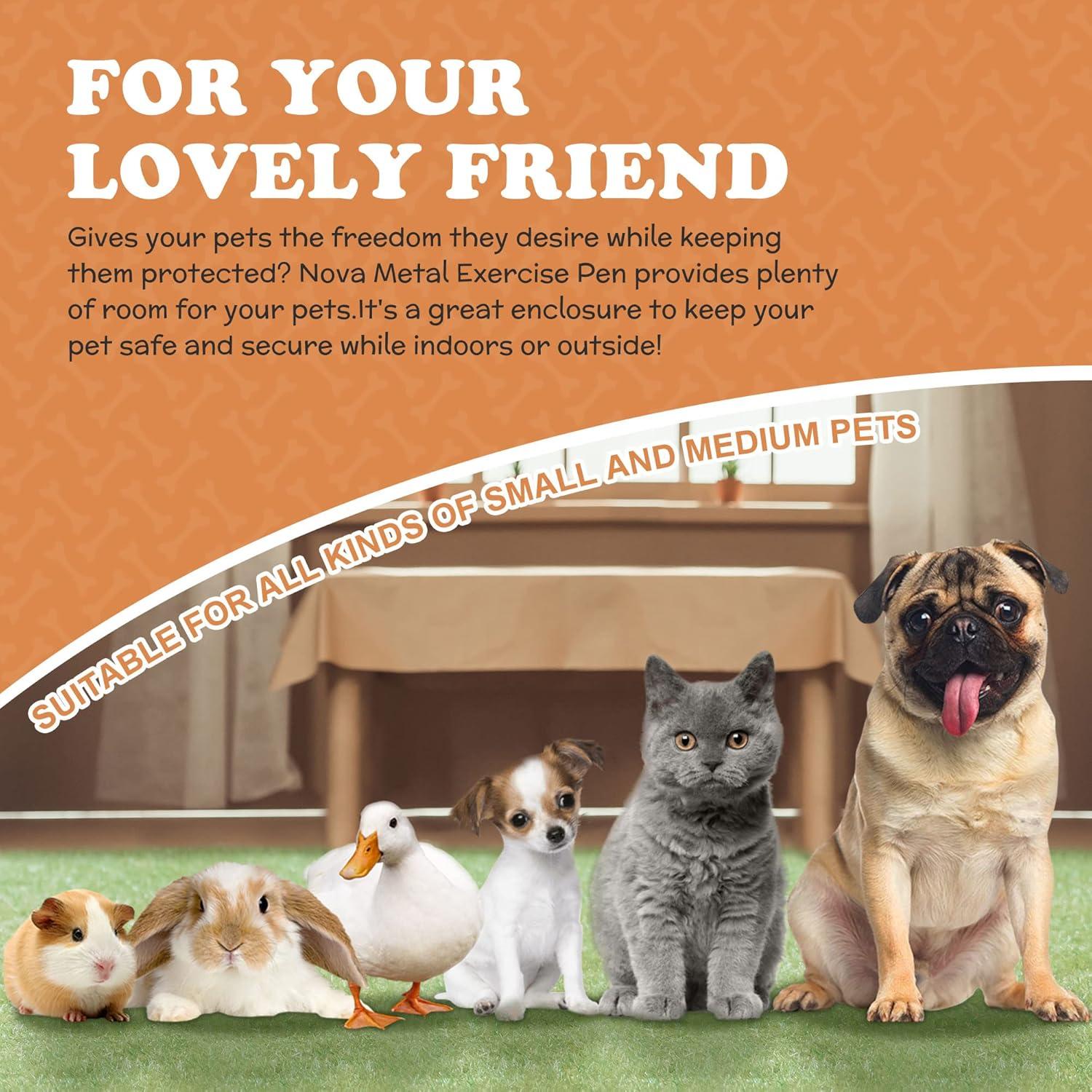 BestPet Puppy Pet Playpen 8 Panel Indoor Outdoor Metal Protable Folding Animal Exercise Dog Fence