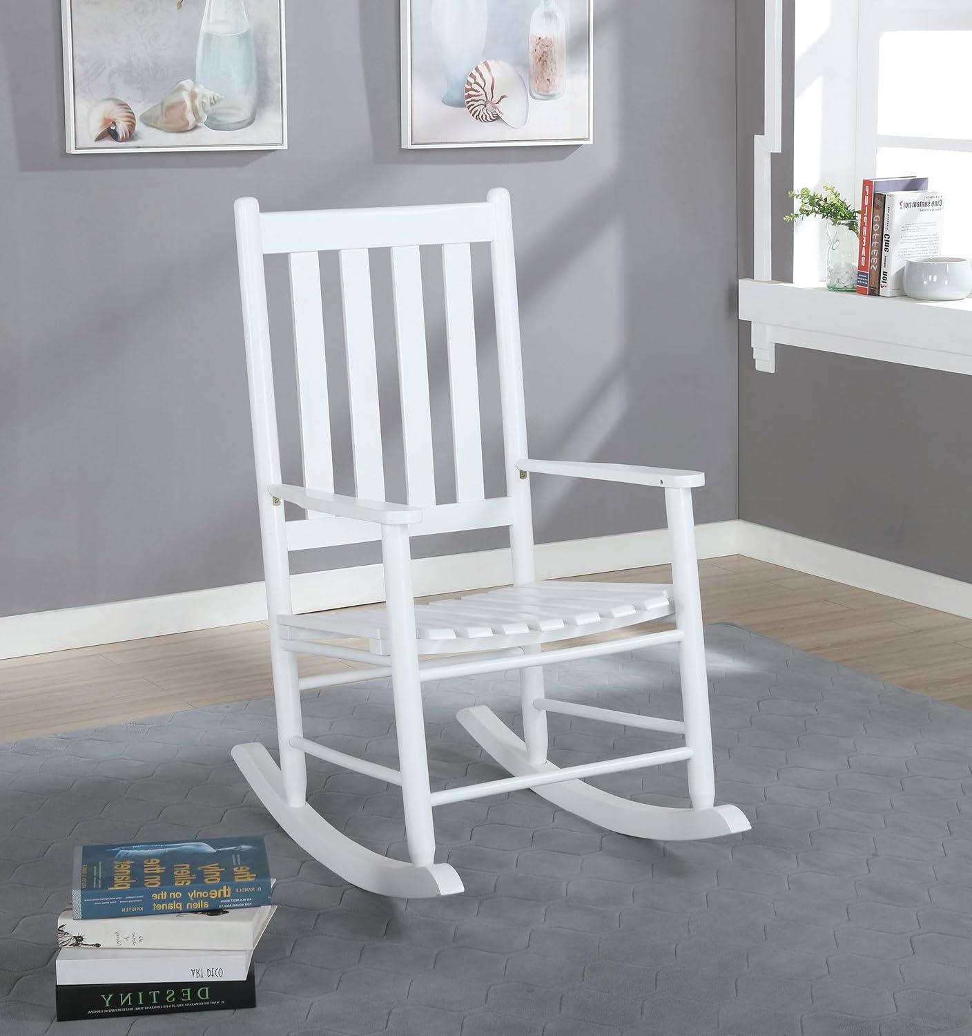 Annie Solid Wood Slat Back Rocking Accent Chair: Mission Style, Acacia - Coaster