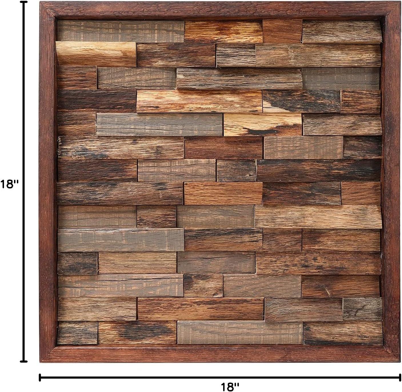 Rustic Abstract Wall Decor on Solid Wood