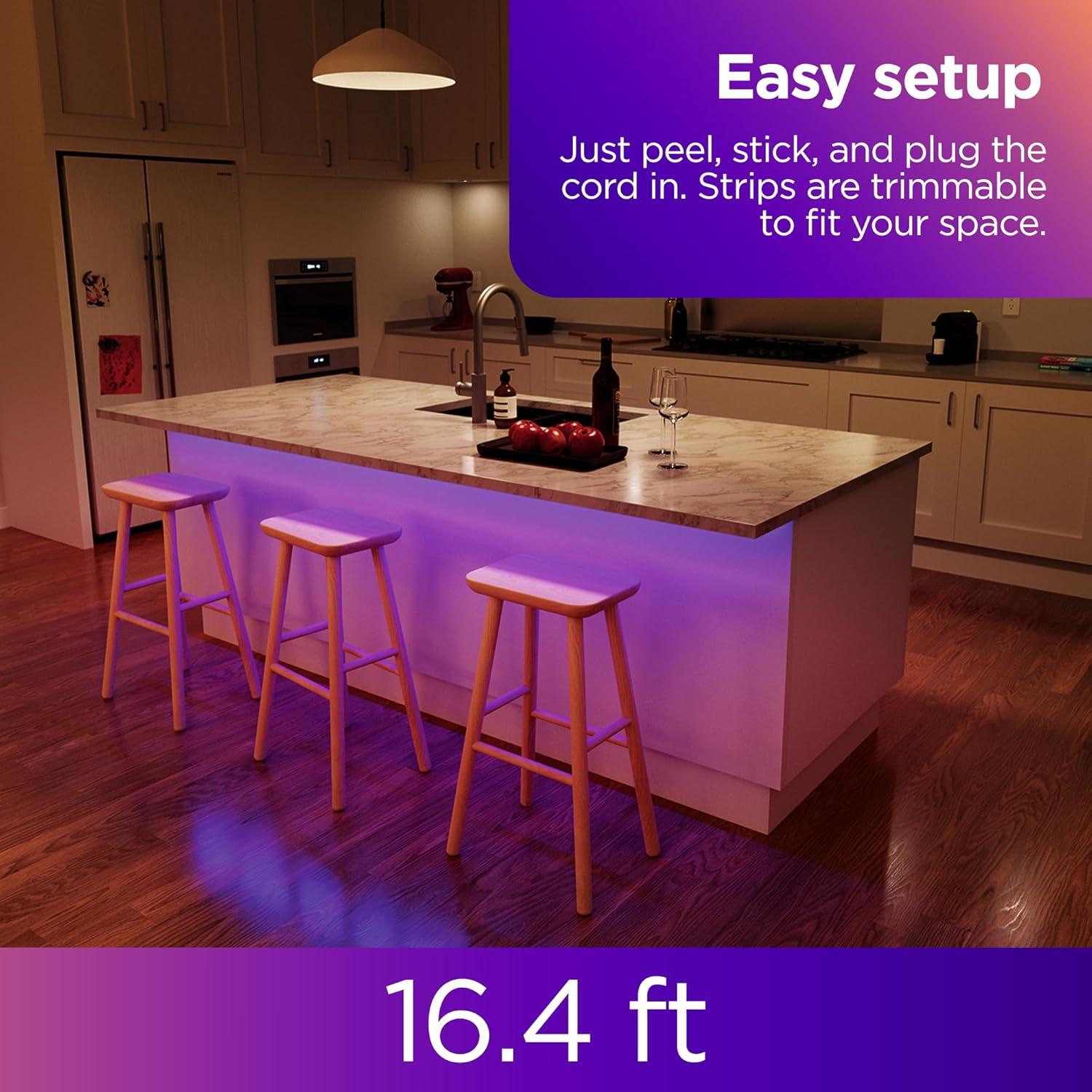 Roku Smart Home Smart Light Strip SE 16.4 Foot with 16 Million Color Options, White Light Option, and Custom Presets - Indoor