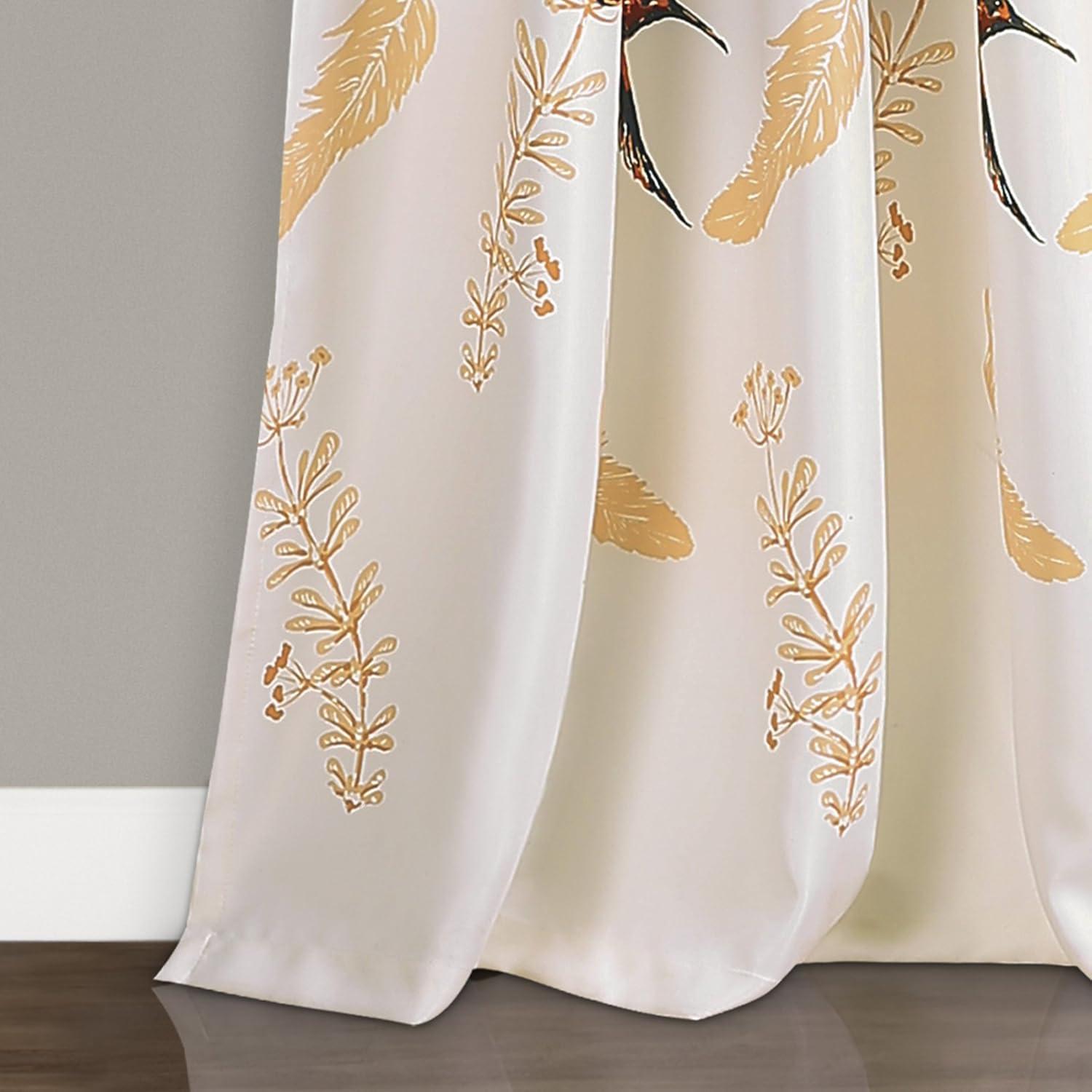 Bird Breeze Polyester Room Darkening Curtain Pair (Set of 2)