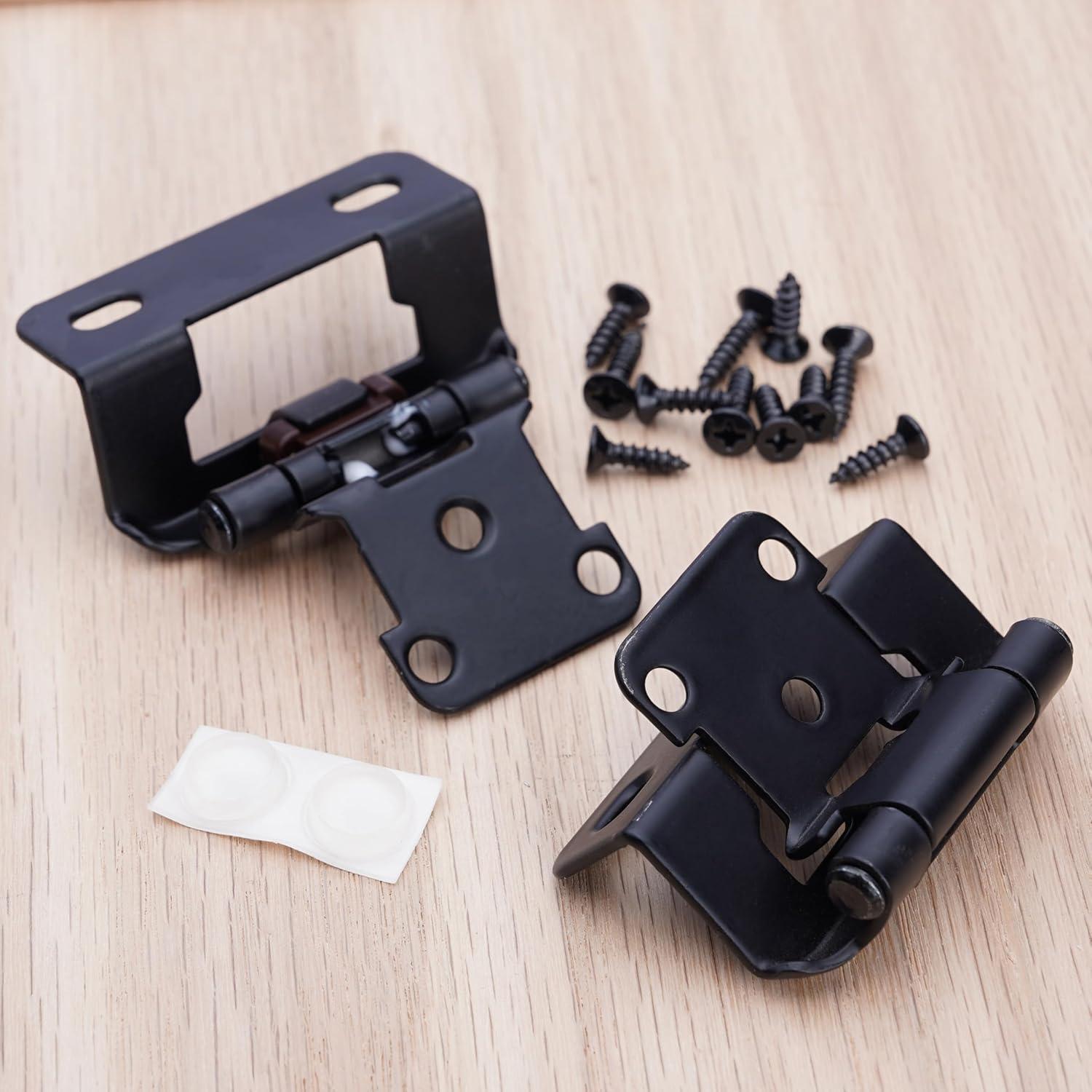 Matte Black Partial Overlay Cabinet Hinges