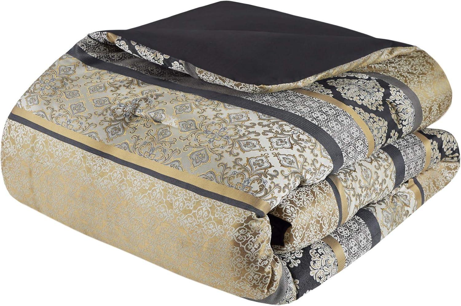 Windsor Black/Gold Microfiber 24 Piece Comforter Set