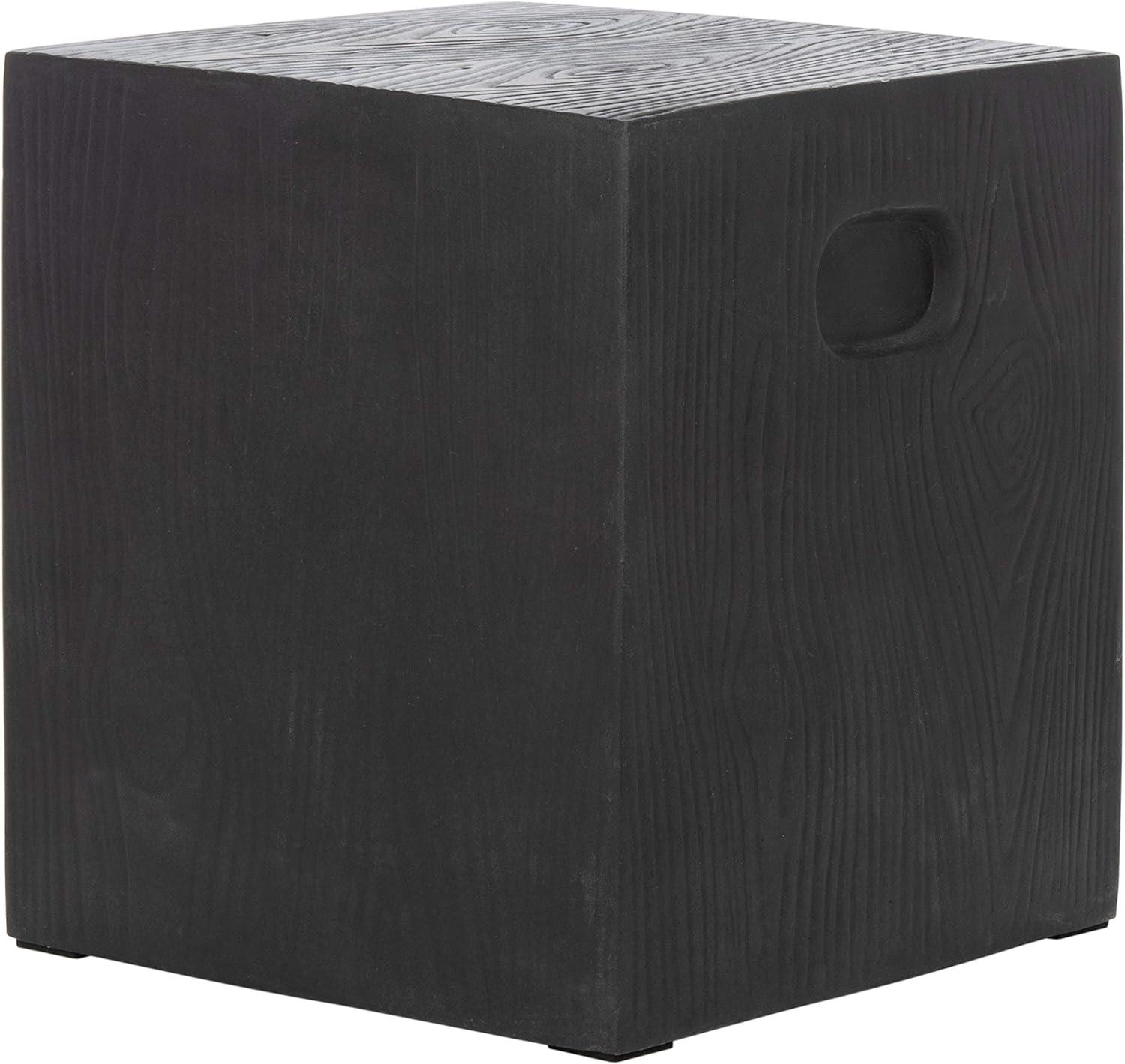 Cubist Corbusier-Inspired 20" Black Concrete Accent Table