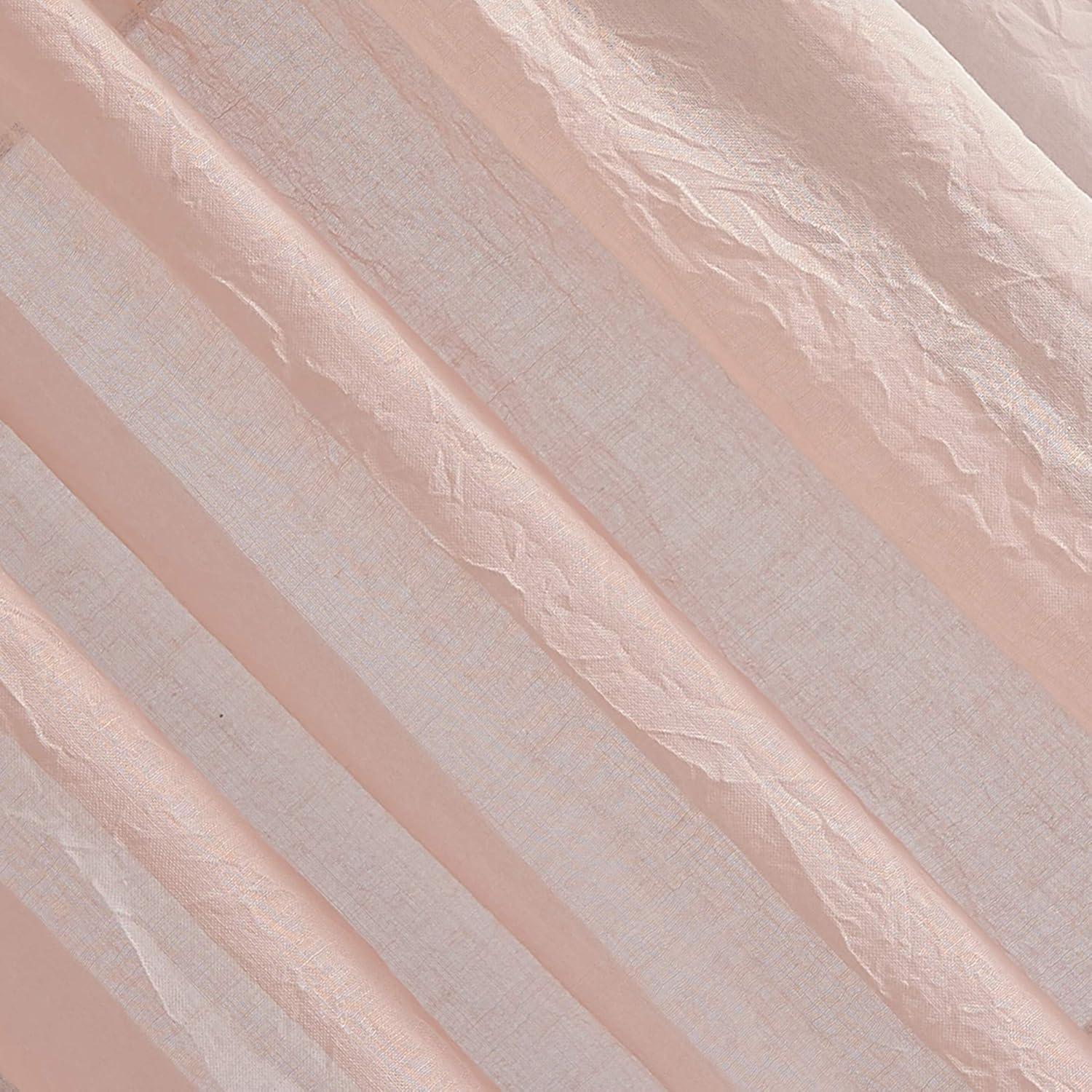 Blush Sheer Polyester Rod Pocket Curtain Panel, 50" x 63"