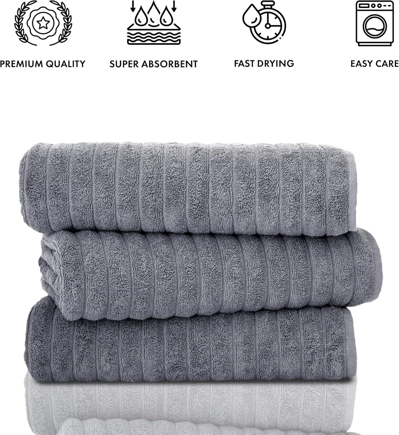 Oversized Grey Turkish Cotton Kids Washcloth Set