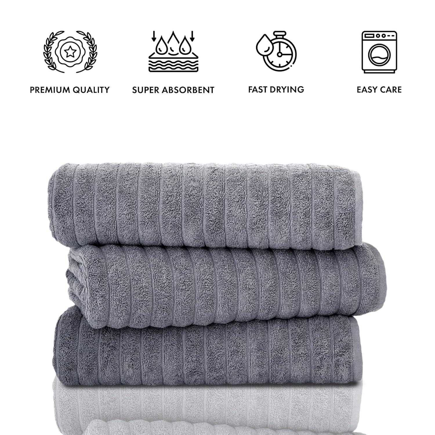 Oversized Grey Turkish Cotton Kids Washcloth Set