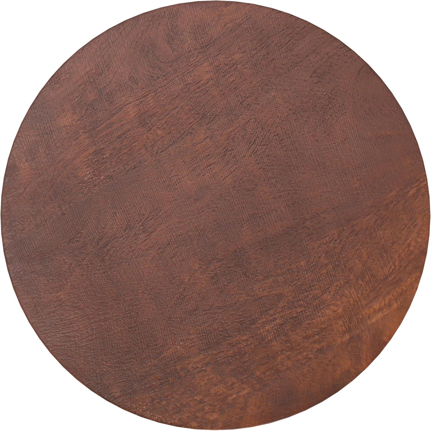 Boyd Warm Dark Brown Solid Wood Round Accent Table