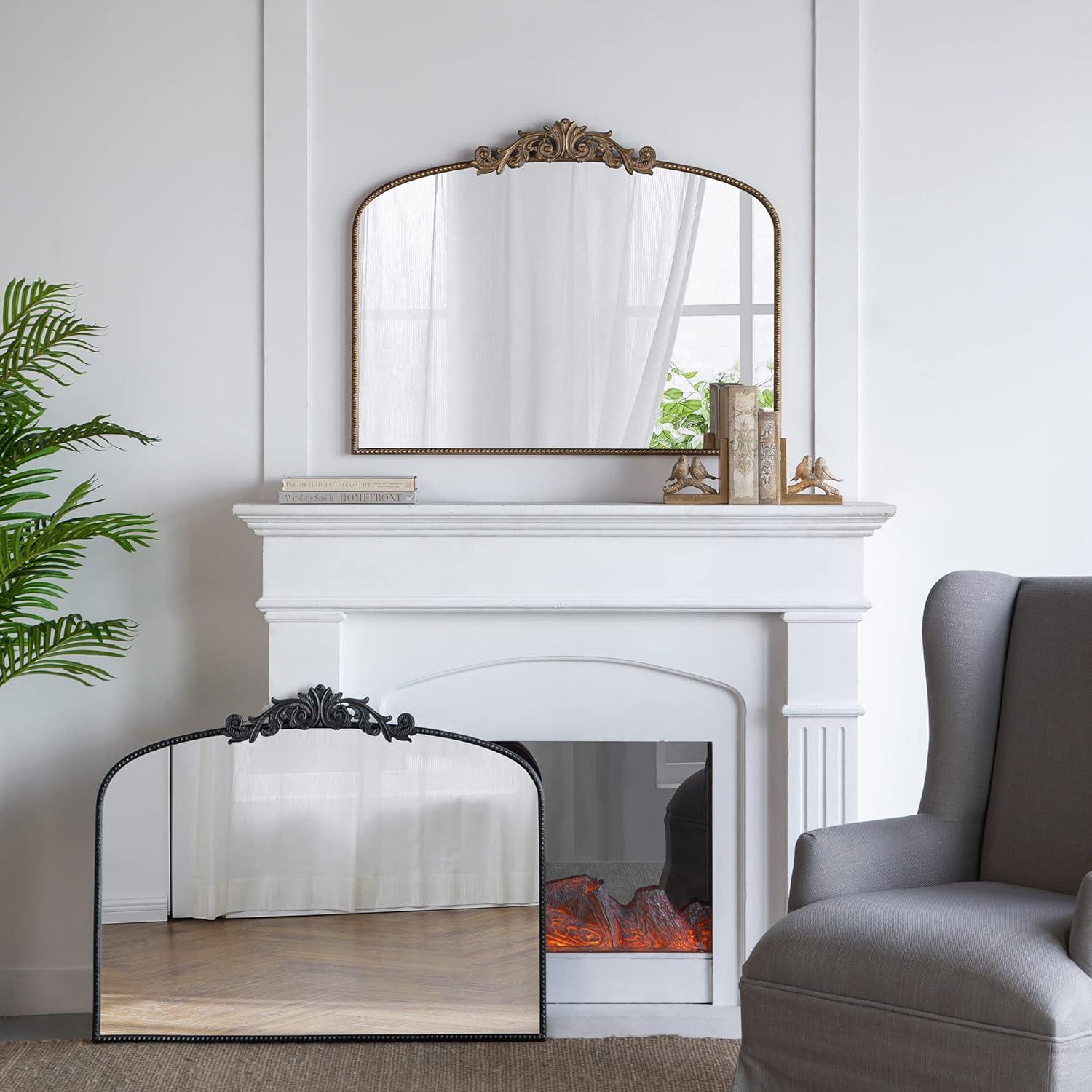 CHENGGUHENGXIN 40" X 31" Classic Design Large Arch Mirror And Baroque Inspired Frame For Living Room Bathrrom Enterway Console