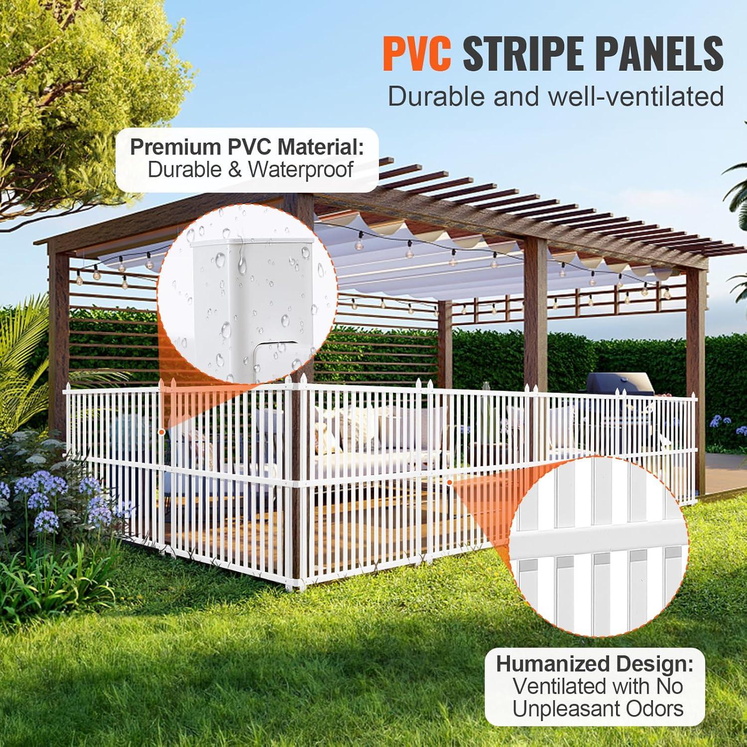 48 x 48 in. Vinyl Privacy Fence Panels, White - 2 Piece