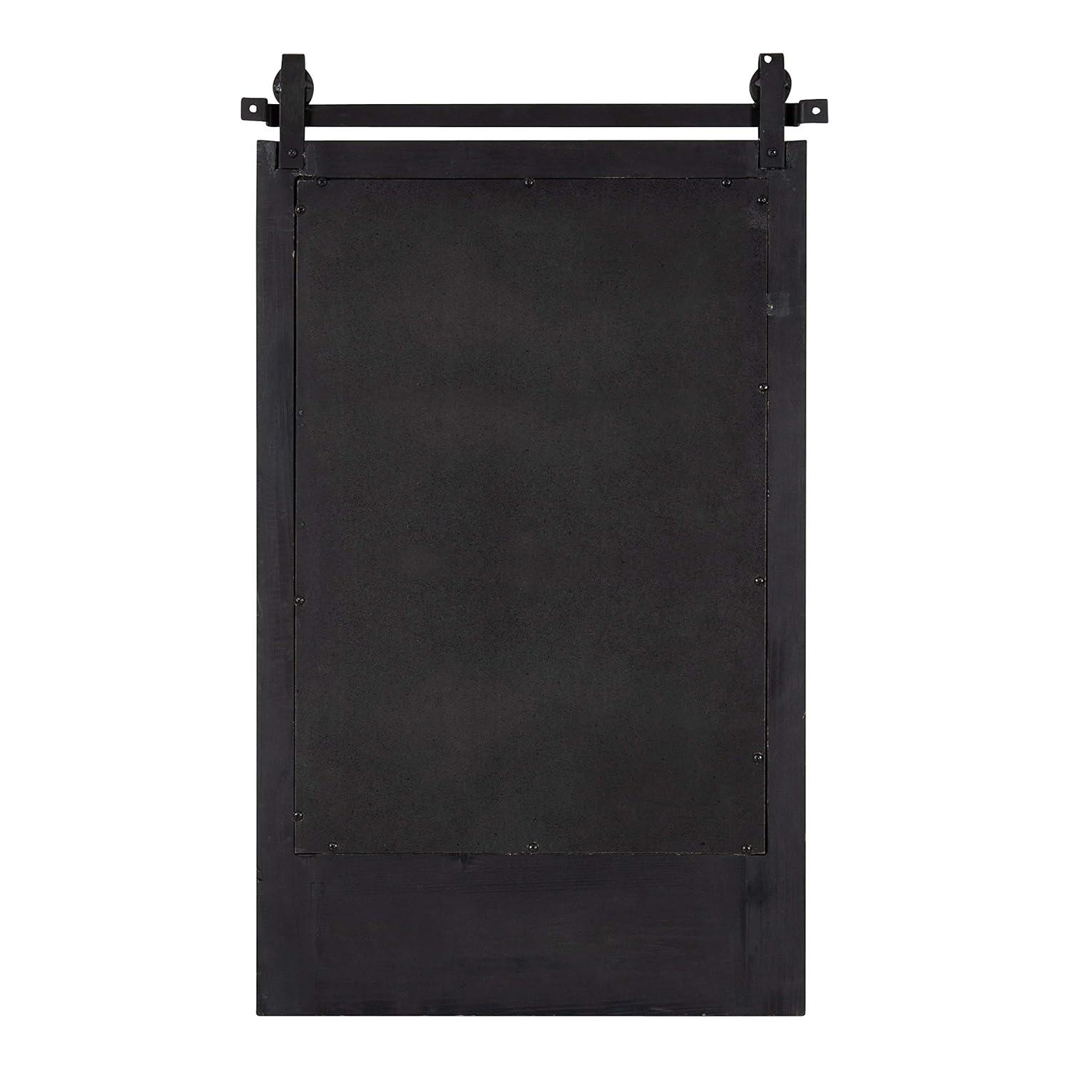 18" x 28" Cates Functional Wall Mirror Black - Kate & Laurel All Things Decor: Rustic Farmhouse, Wooden Frame, No Assembly Required