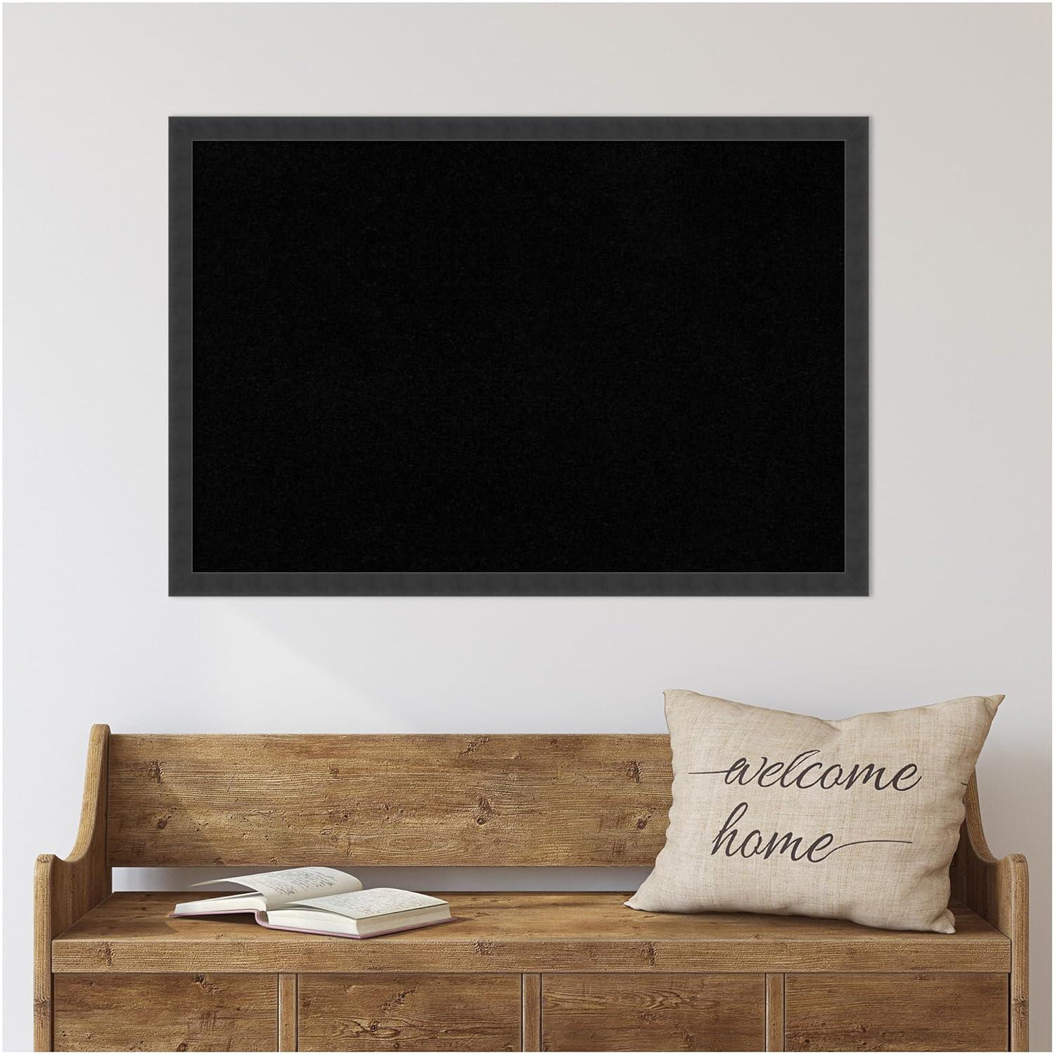 Amanti Art Black Cork Board for Wall, 26x38 Vision Board with Black Wood Frame, Large Corkboard Office Decor for Home Organization, Modern Contemporary Corkboard Pinboard to display items for home