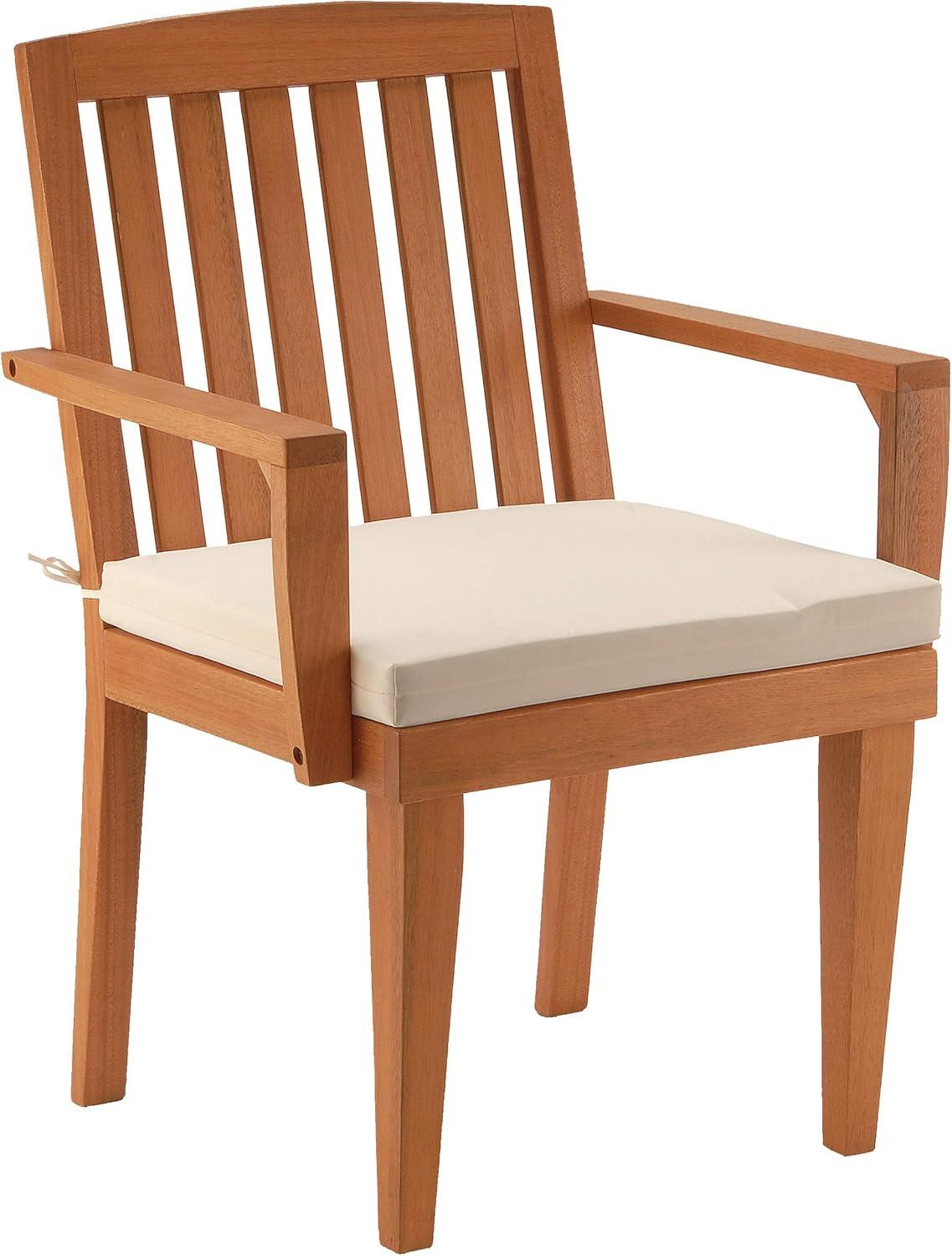 Eucalyptus Grandis Wood Dining Armchair Beige - National Tree Company