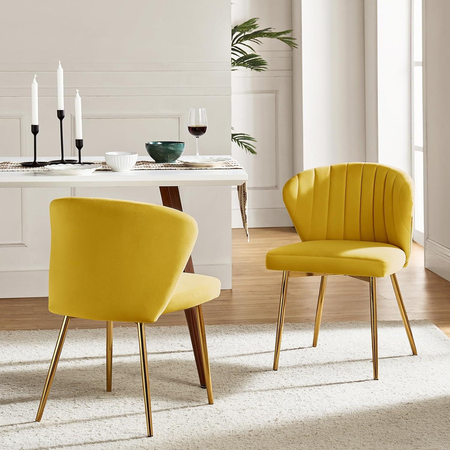 Velvet Accent Chair Upholstered Armless Side Chair Gold Leg Home Living Room Adult Fushia