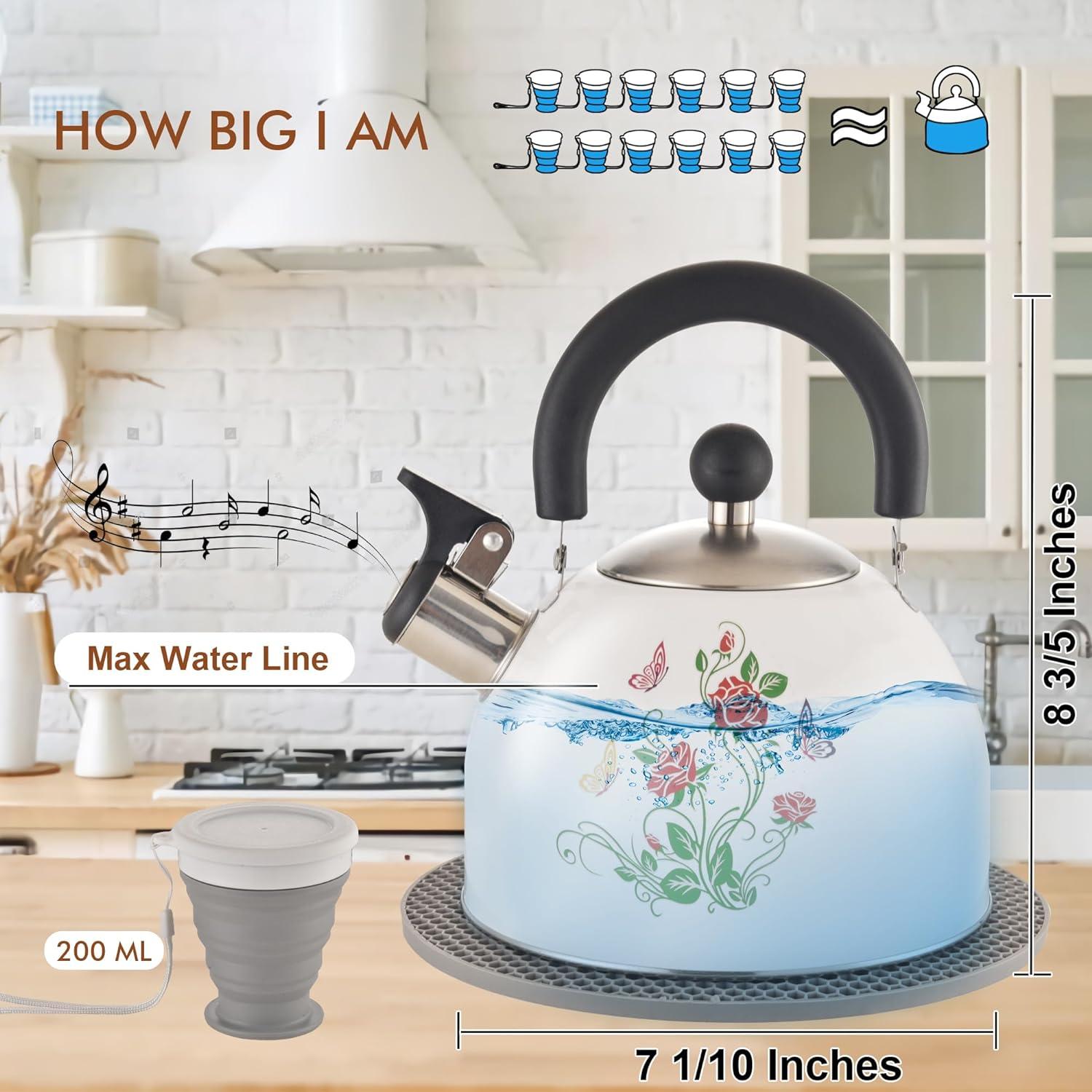 ARC ARC 2 Quarts Stainless Steel Whistling Stovetop Tea Kettle