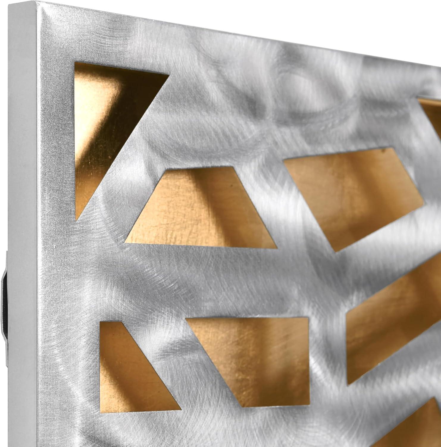 Empire Art Direct Radiant Fusion Leaf encased on a 3D Polished Steel Abstract Metal Wall Art