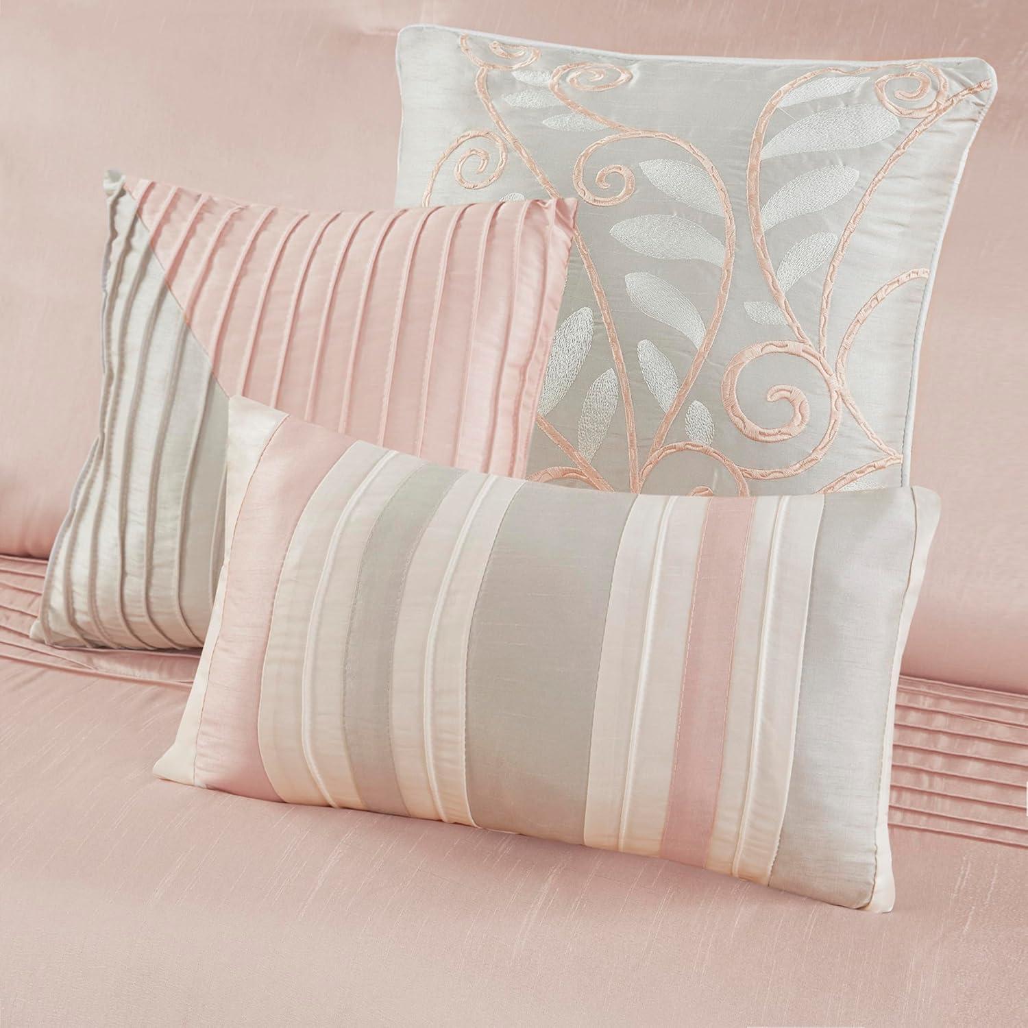 Madison Park Amherst 7 Piece Striped and Pleated Comforter Set & Reviews | Wayfair
