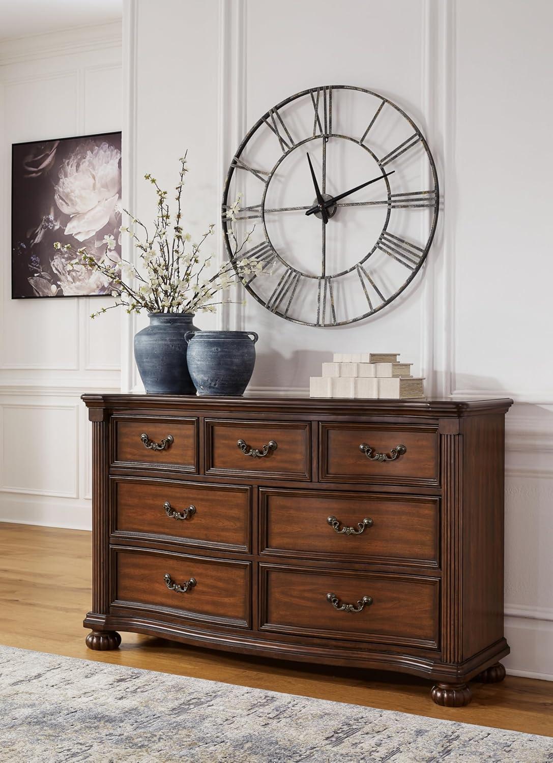 Lavinton Traditional Dark Brown 7-Drawer Dresser with Ball Bearing Glides