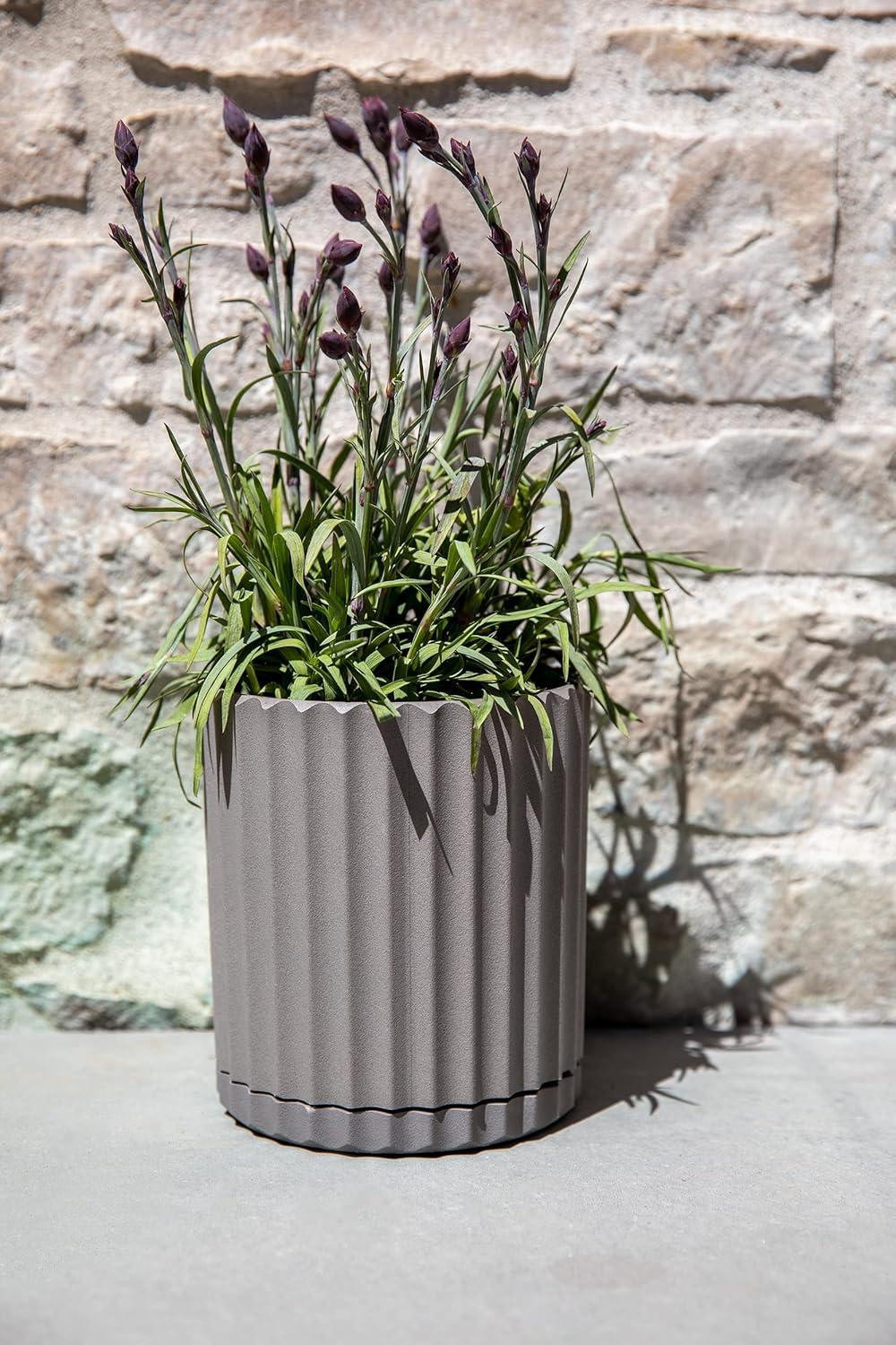 Veradek Mason Series Demi 6" Plastic-Stone Planter 2-Pack Gray