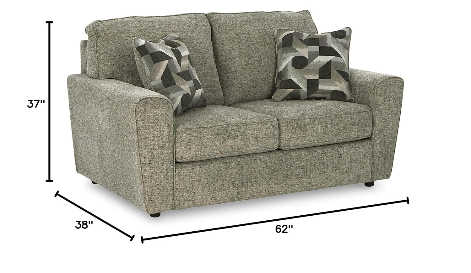 Ashley Furniture Cascilla Contemporary Fabric & Wood Loveseat in Light Gray