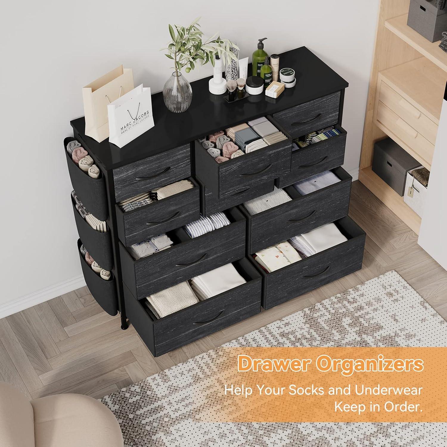 Charcoal Black Industrial Nursery Dresser with Extra Deep Drawer