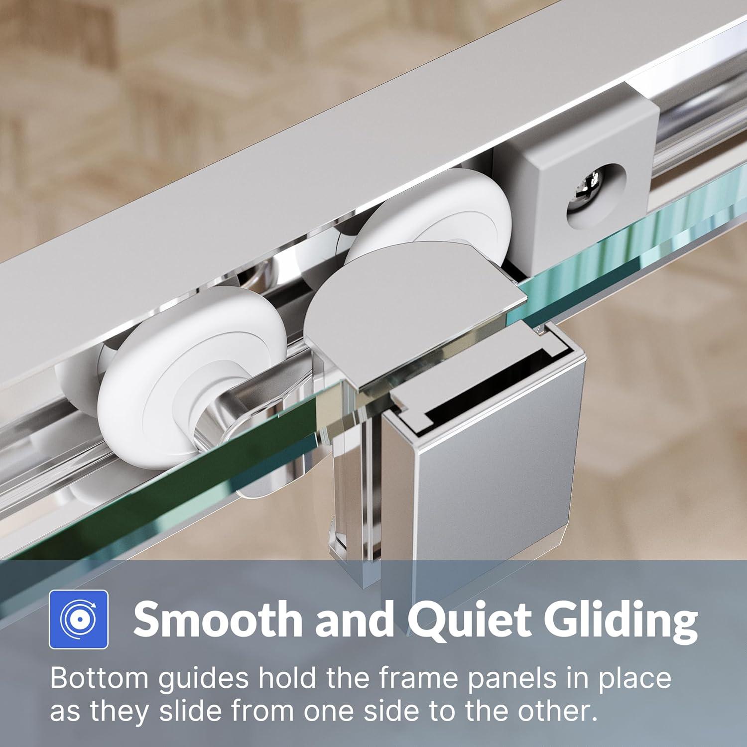 Sunny Shower Corner Entry Sliding Shower Door 36 in.D x 36 in. W x 72 in. H Brushed Nickel Finish Shower Enclosure