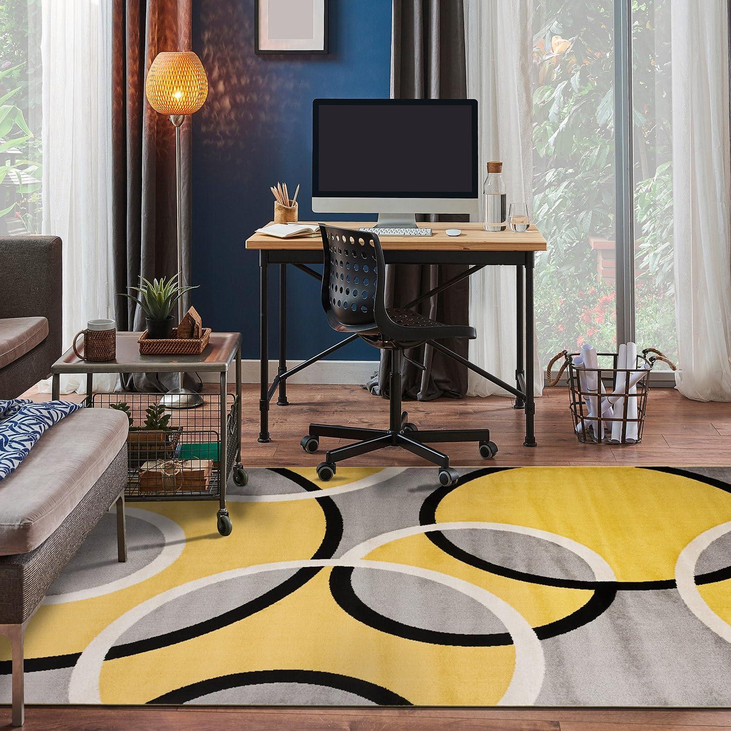 World Rug Gallery Modern Abstract Circles Area Rug